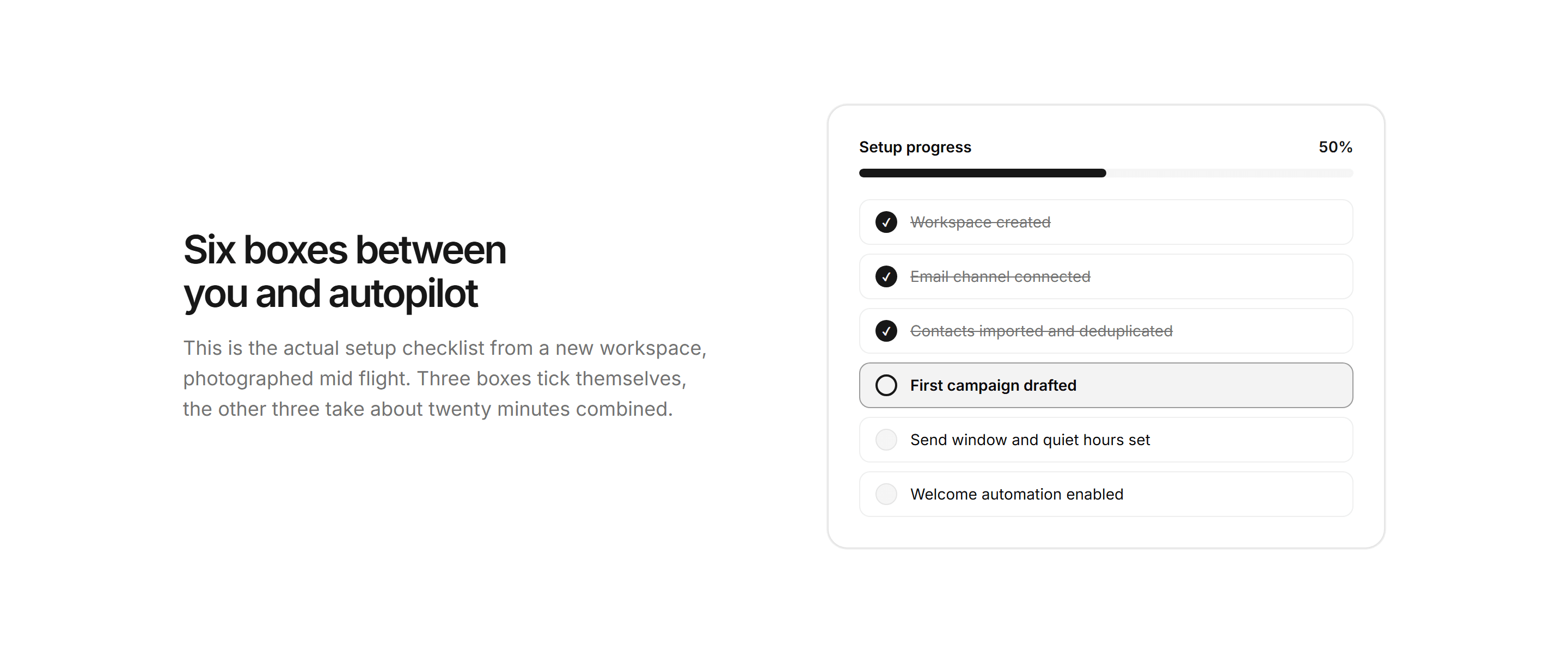 Marketing How It Work: Checklist With Progress