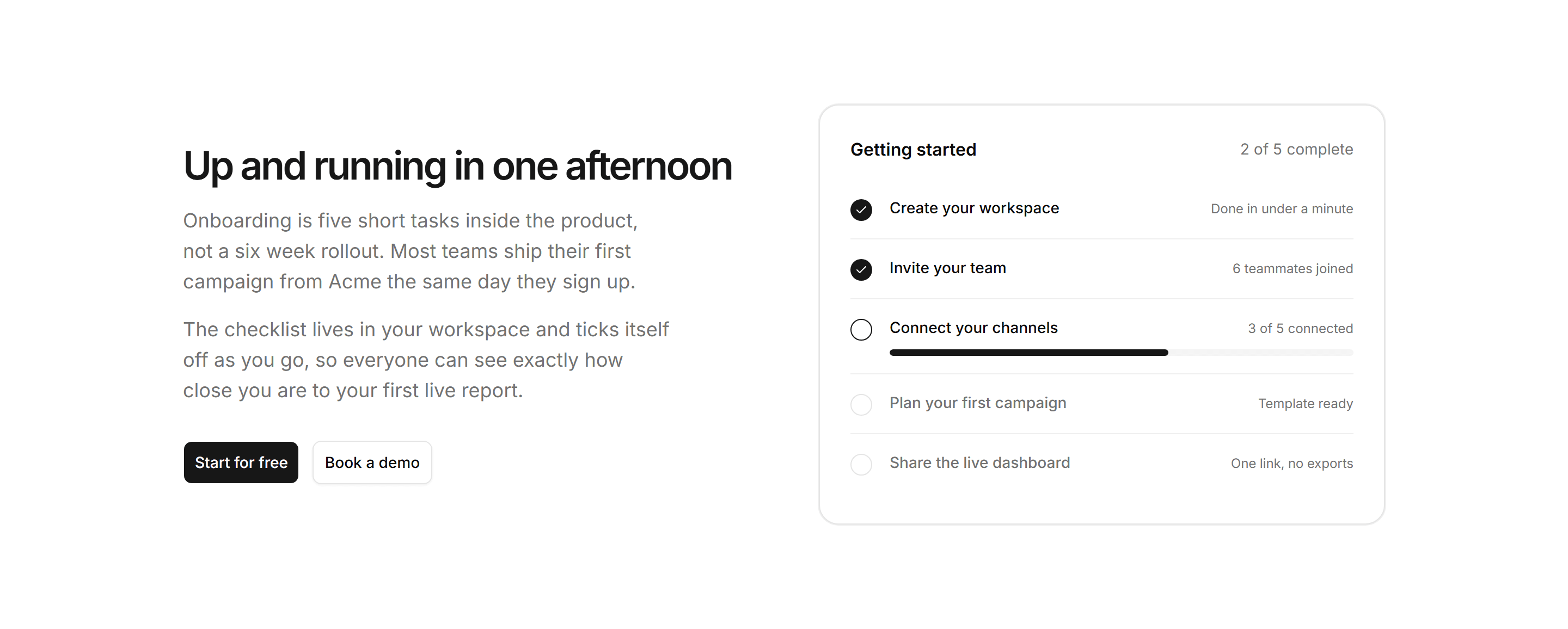 Marketing How It Work: Onboarding Checklist