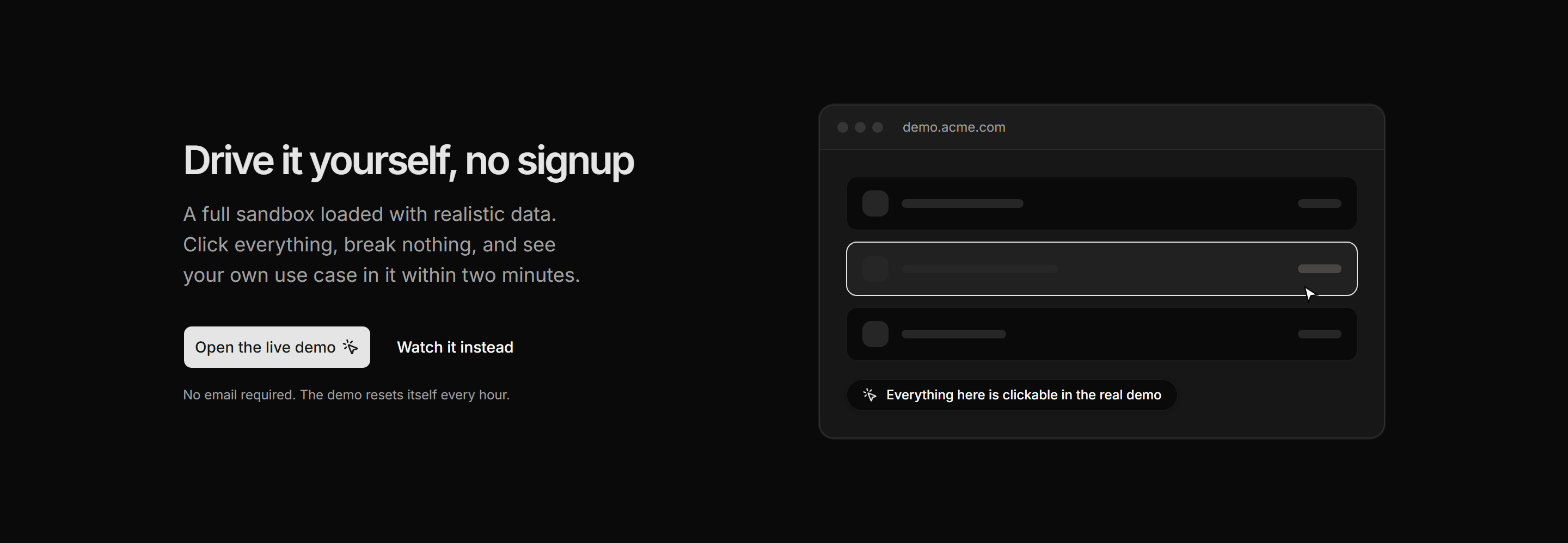 Marketing Product Tour: Demo Teaser Split