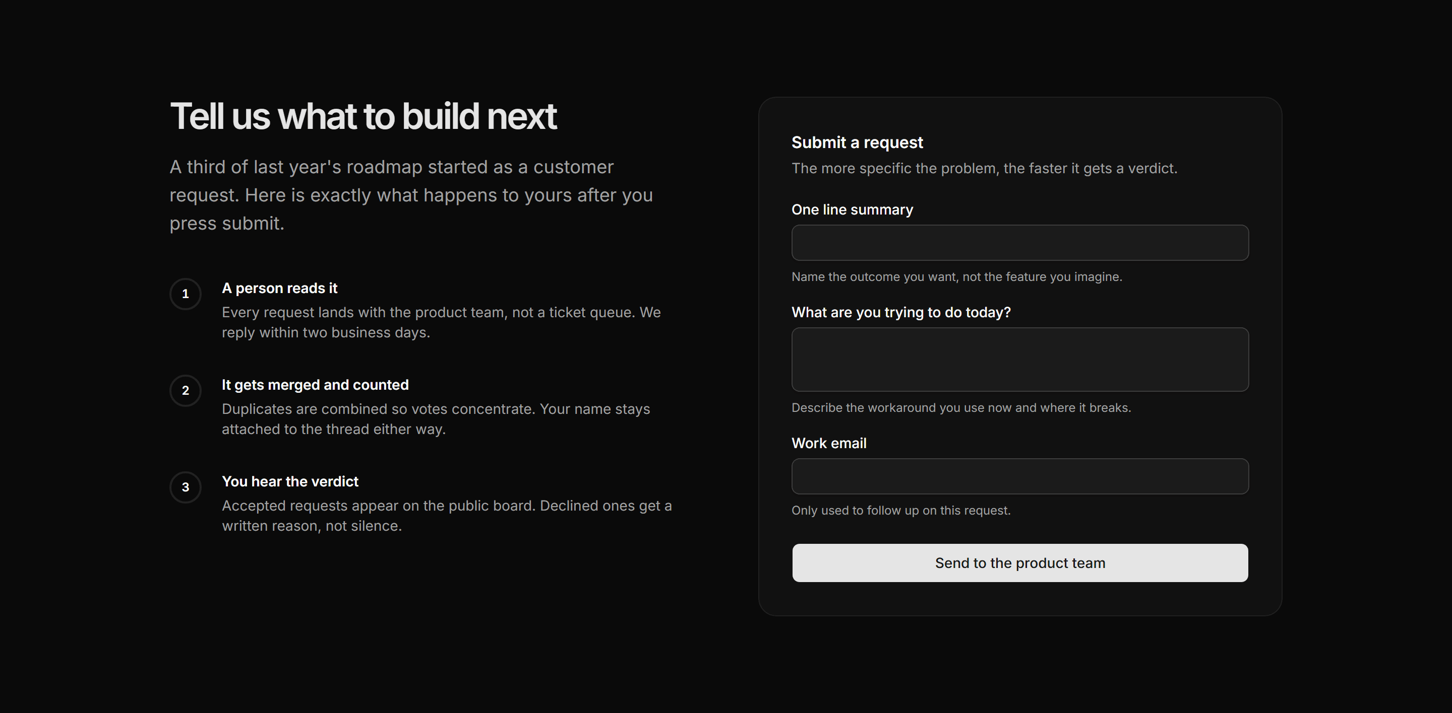Marketing Roadmap: Feature Request Form
