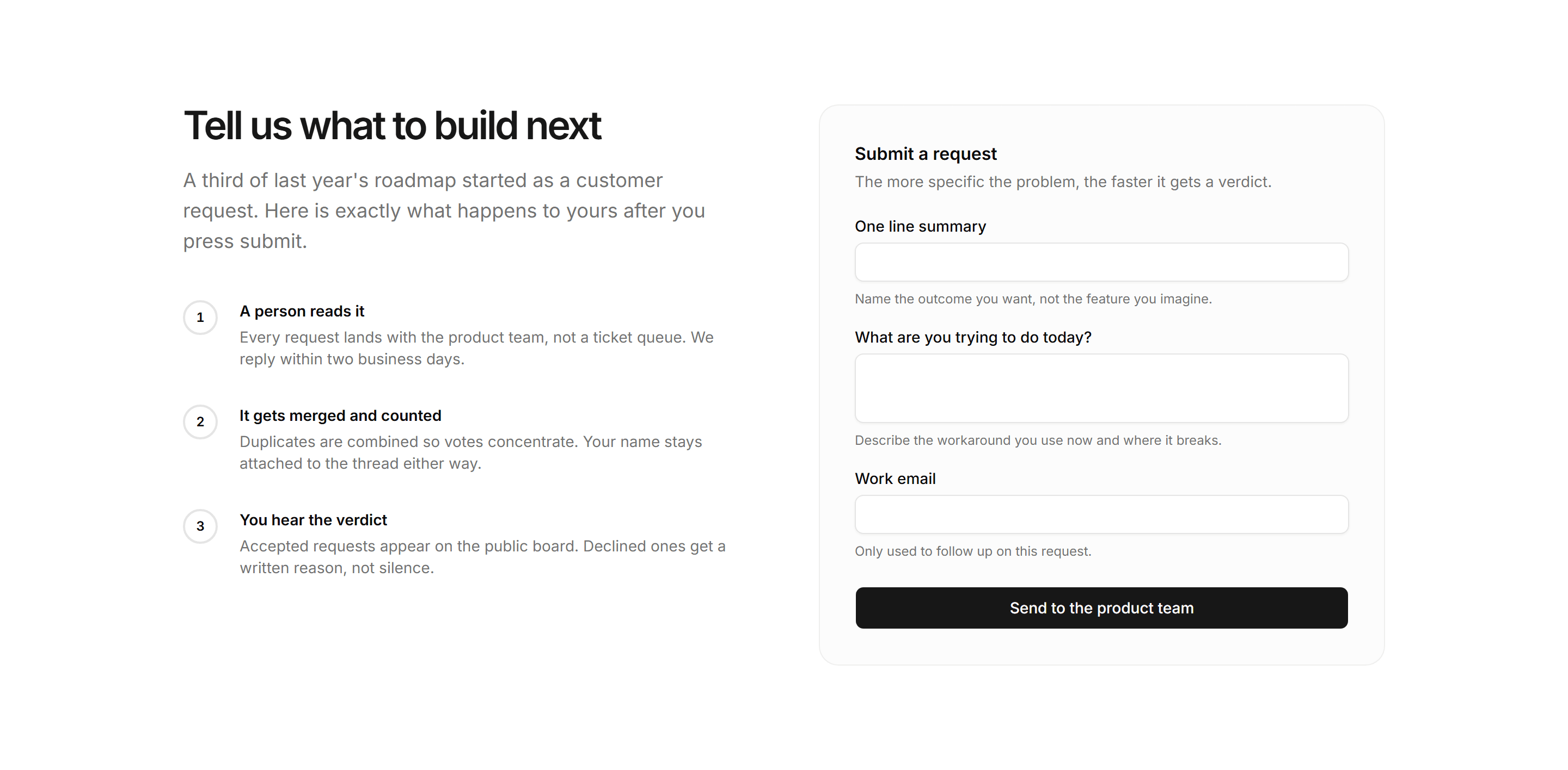 Marketing Roadmap: Feature Request Form