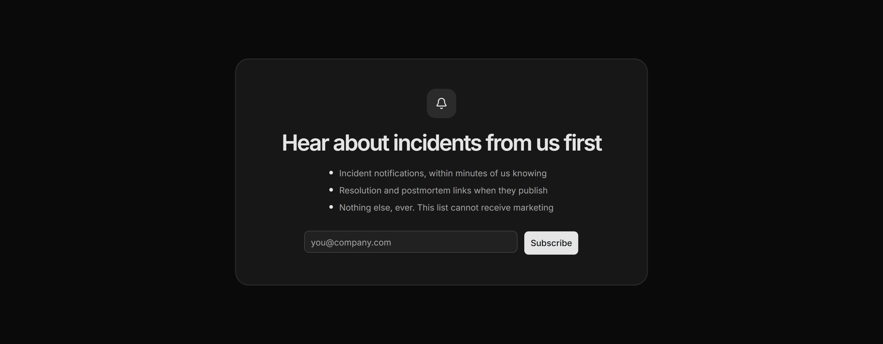 Marketing Statu: Subscribe To Updates
