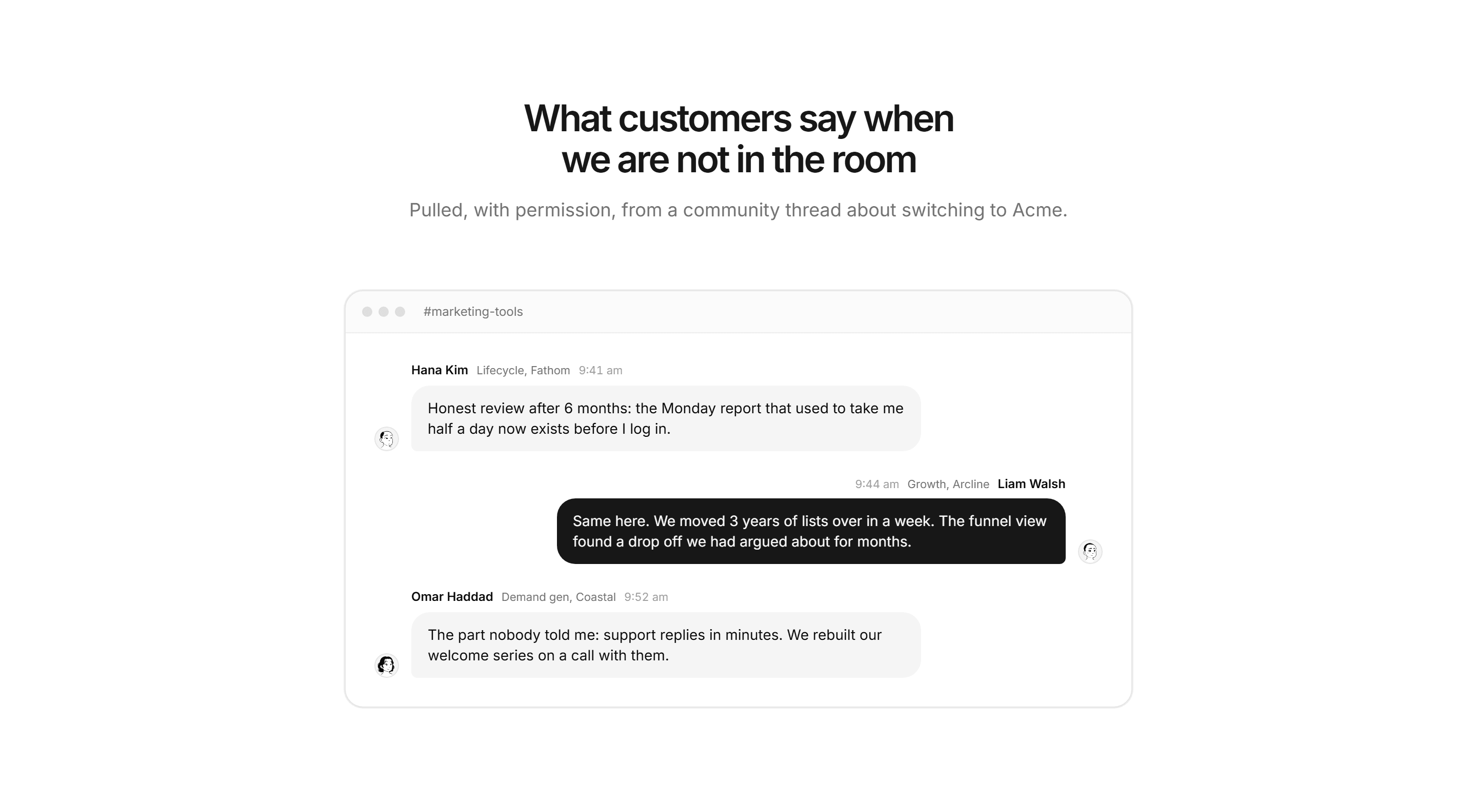 Marketing Testimonial: Chat Style Quotes