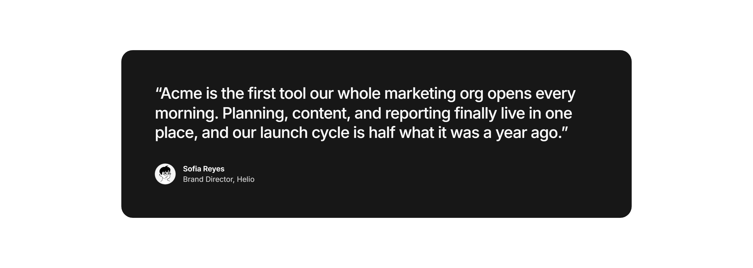 Marketing Testimonial: Dark Panel Quote