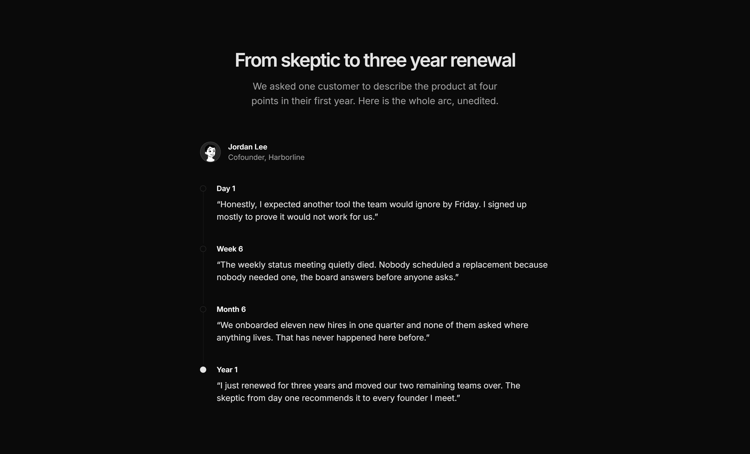 Marketing Testimonial: Journey Quotes Timeline