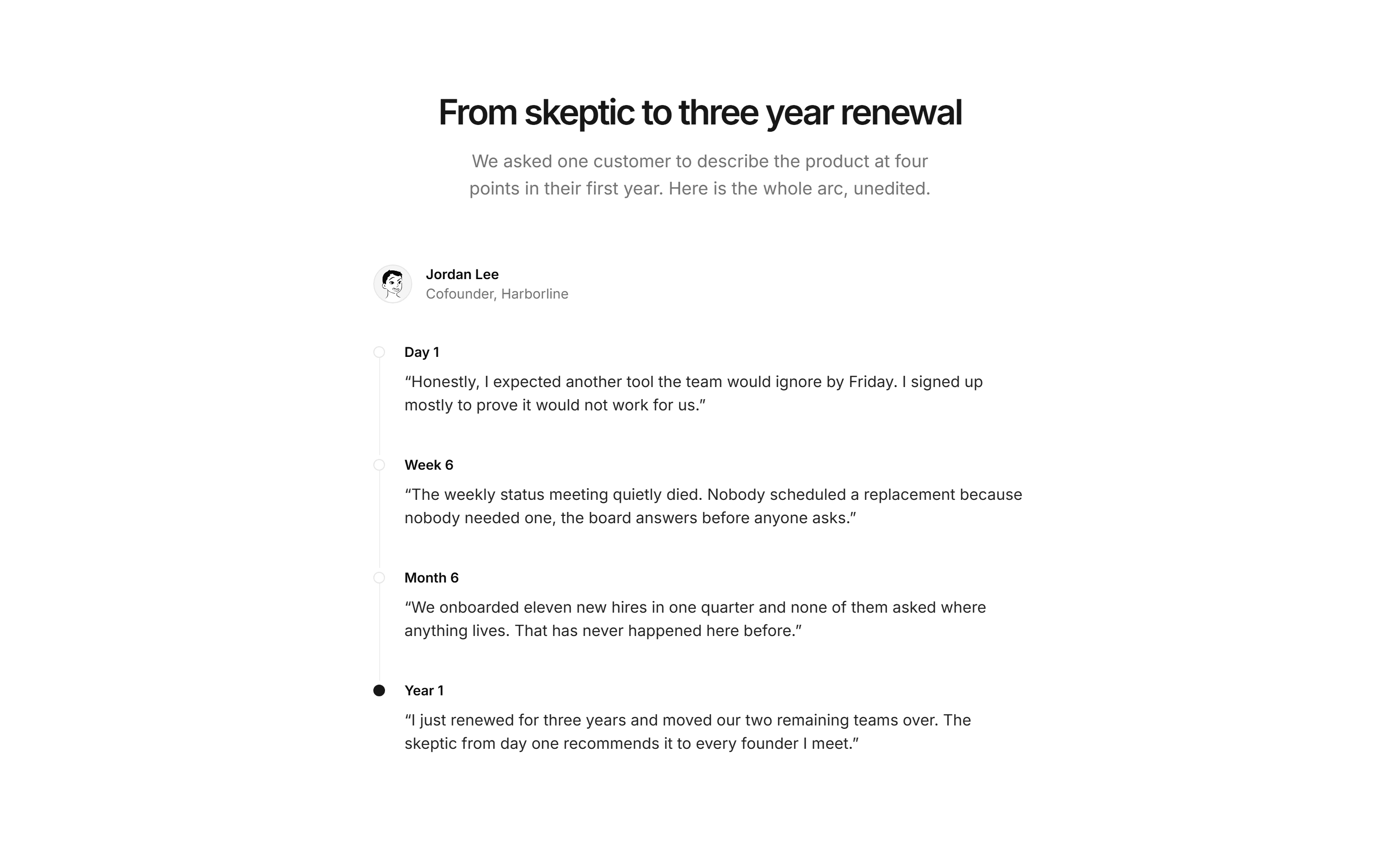 Marketing Testimonial: Journey Quotes Timeline