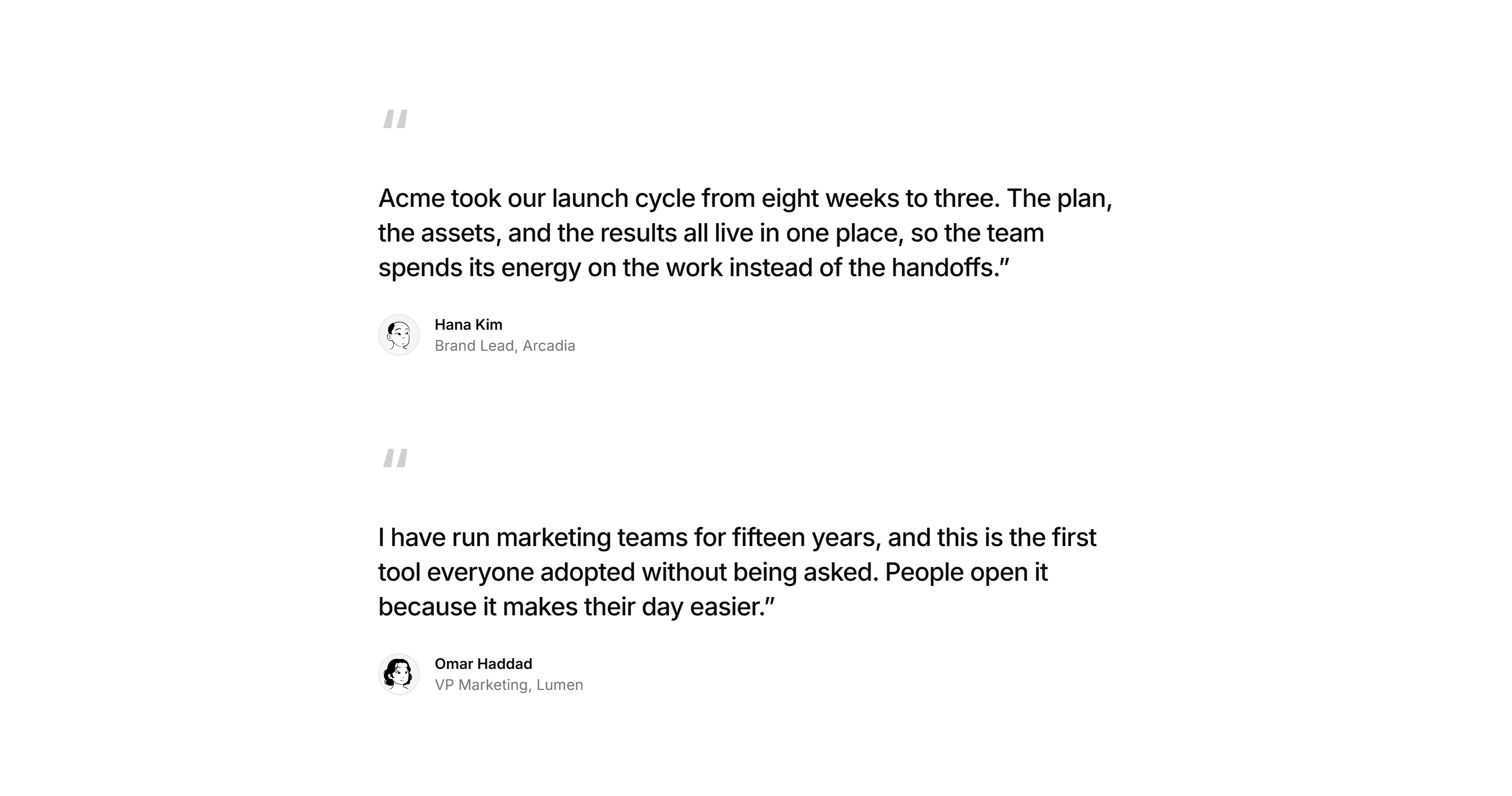 Marketing Testimonial: Pull Quotes Stack