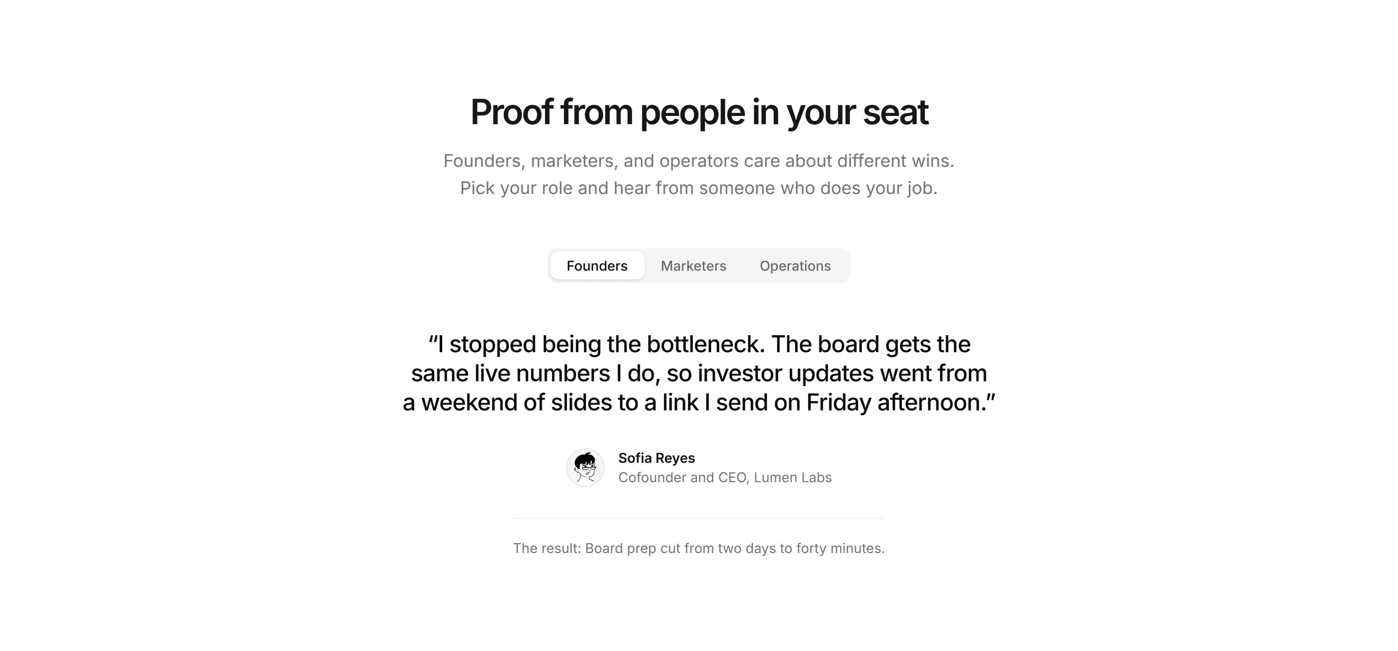 Marketing Testimonial: Role Quote Tabs
