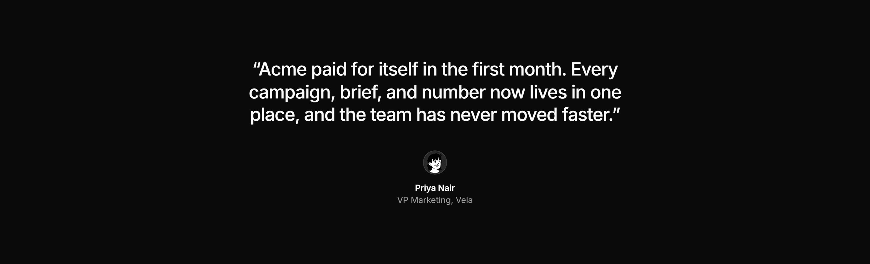 Marketing Testimonial: Single Quote Banner