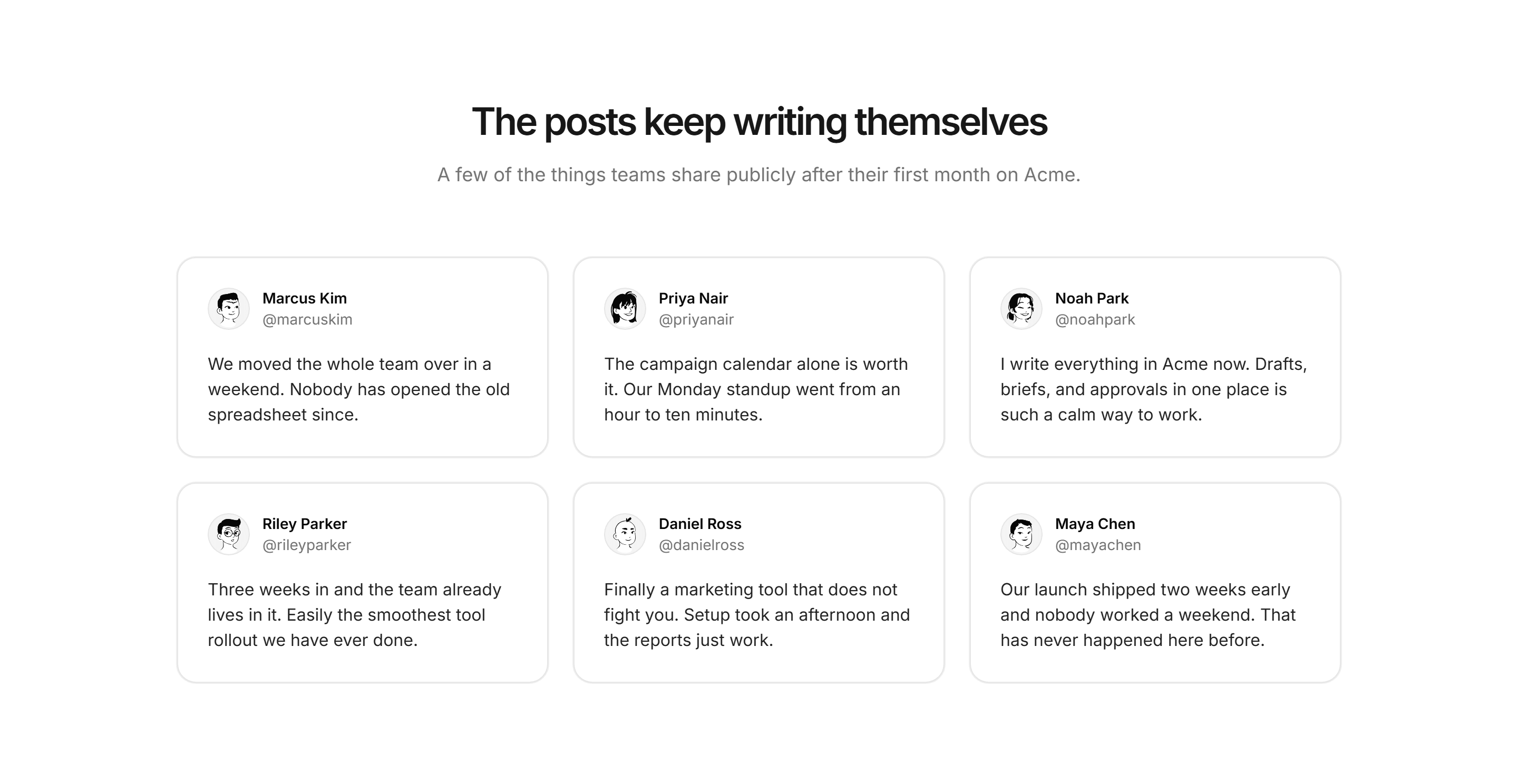 Marketing Testimonial: Social Cards