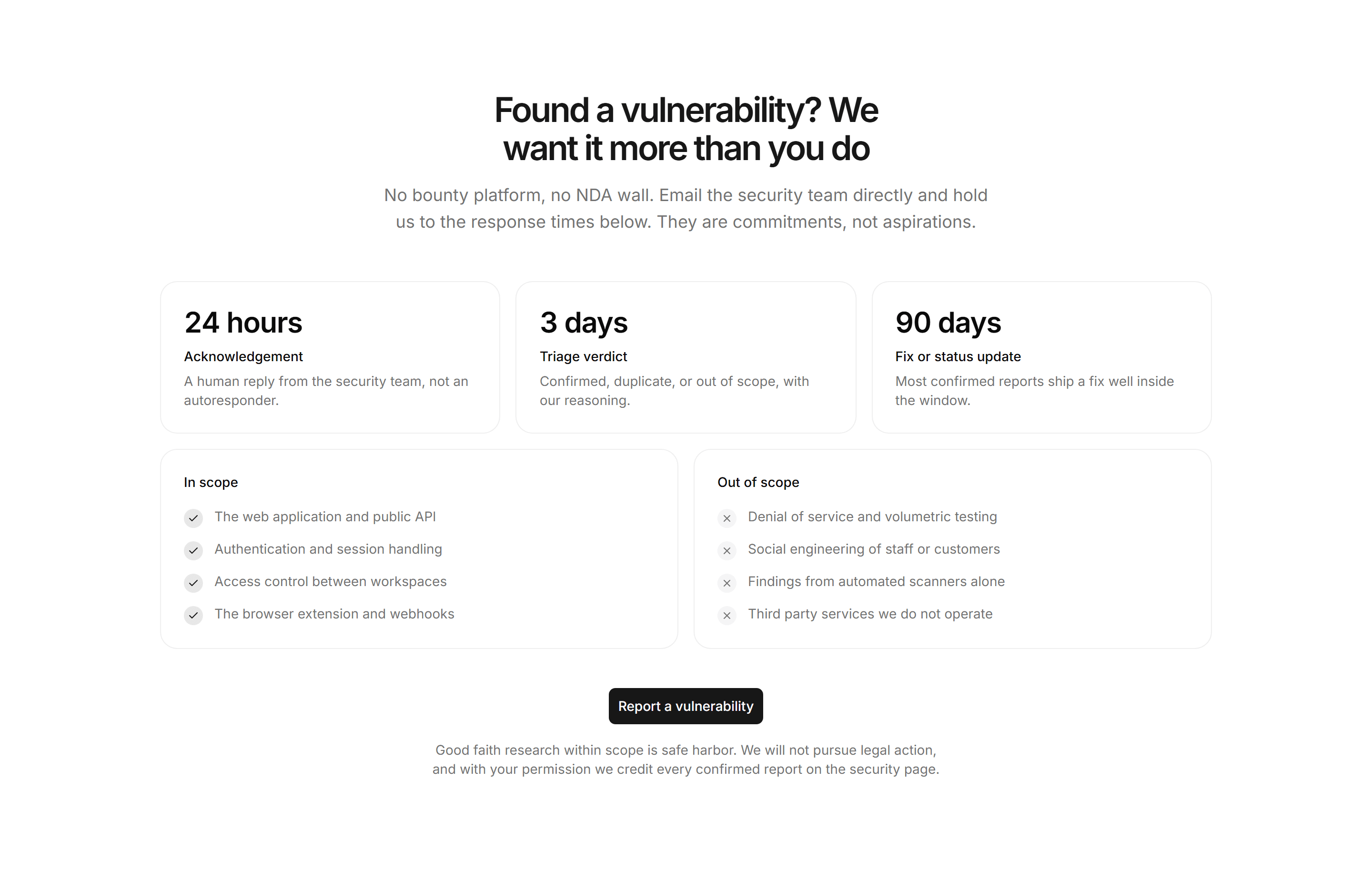 Marketing Trust and Security: Responsible Disclosure