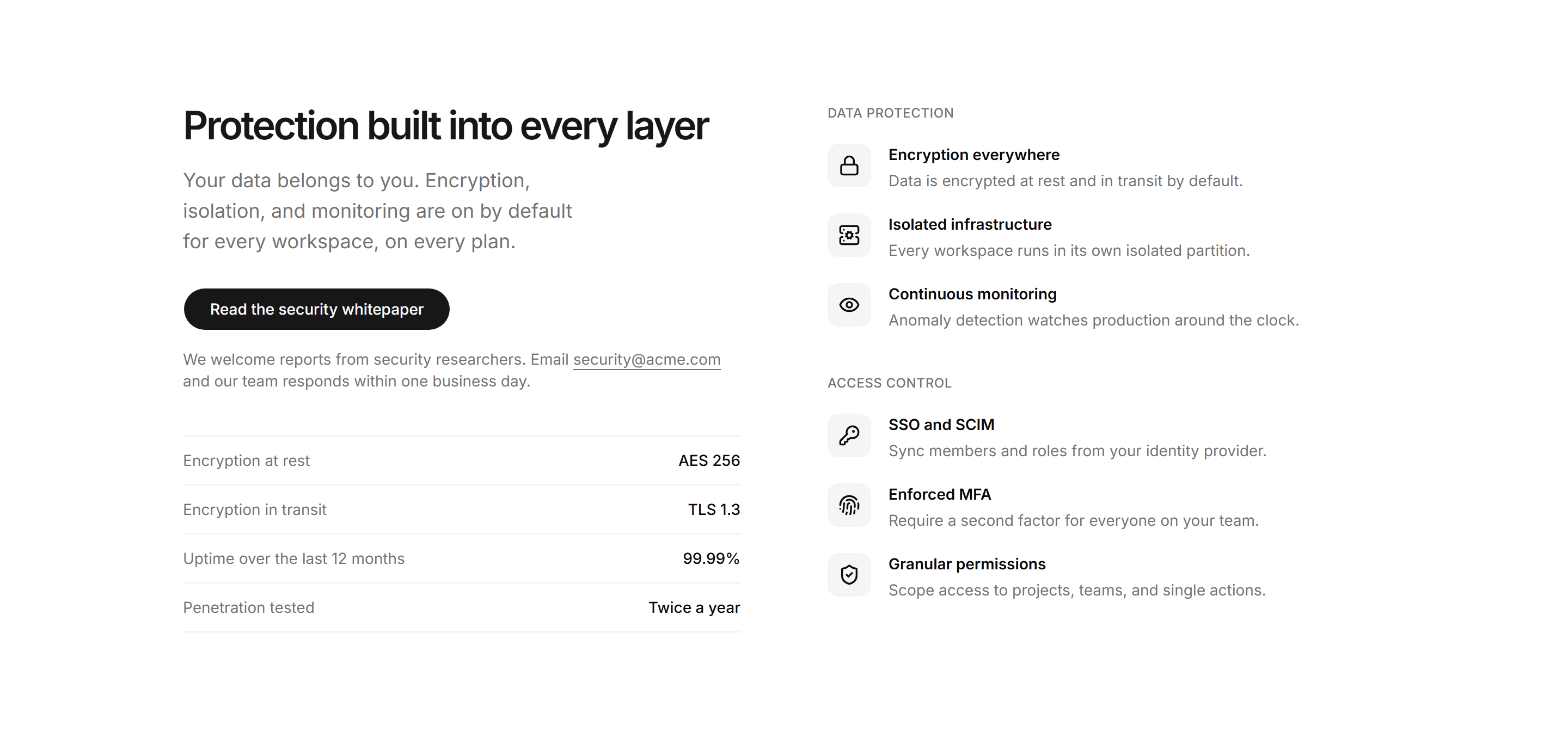 Marketing Trust and Security: Security Feature List