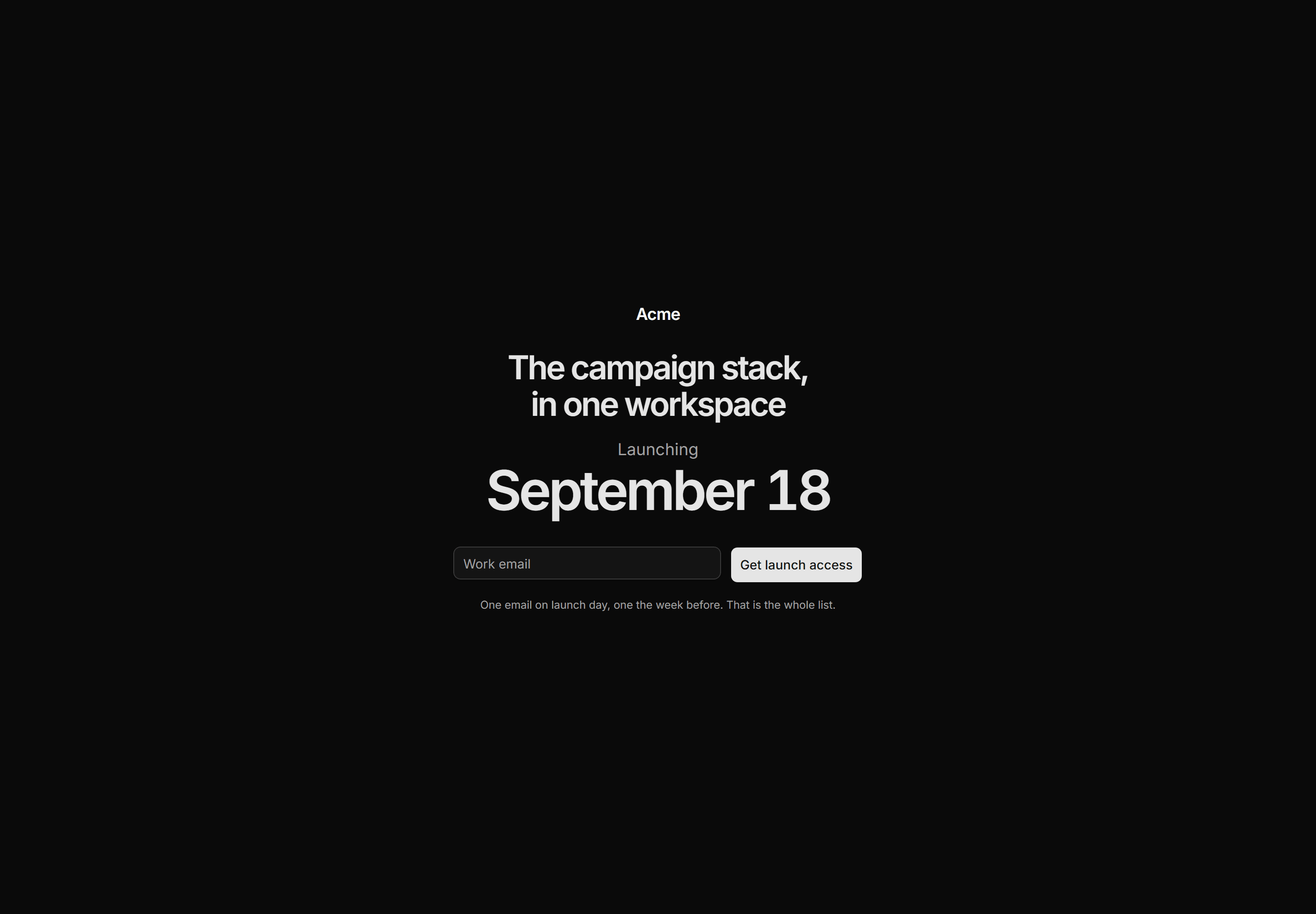 Marketing Utility Page: Coming Soon