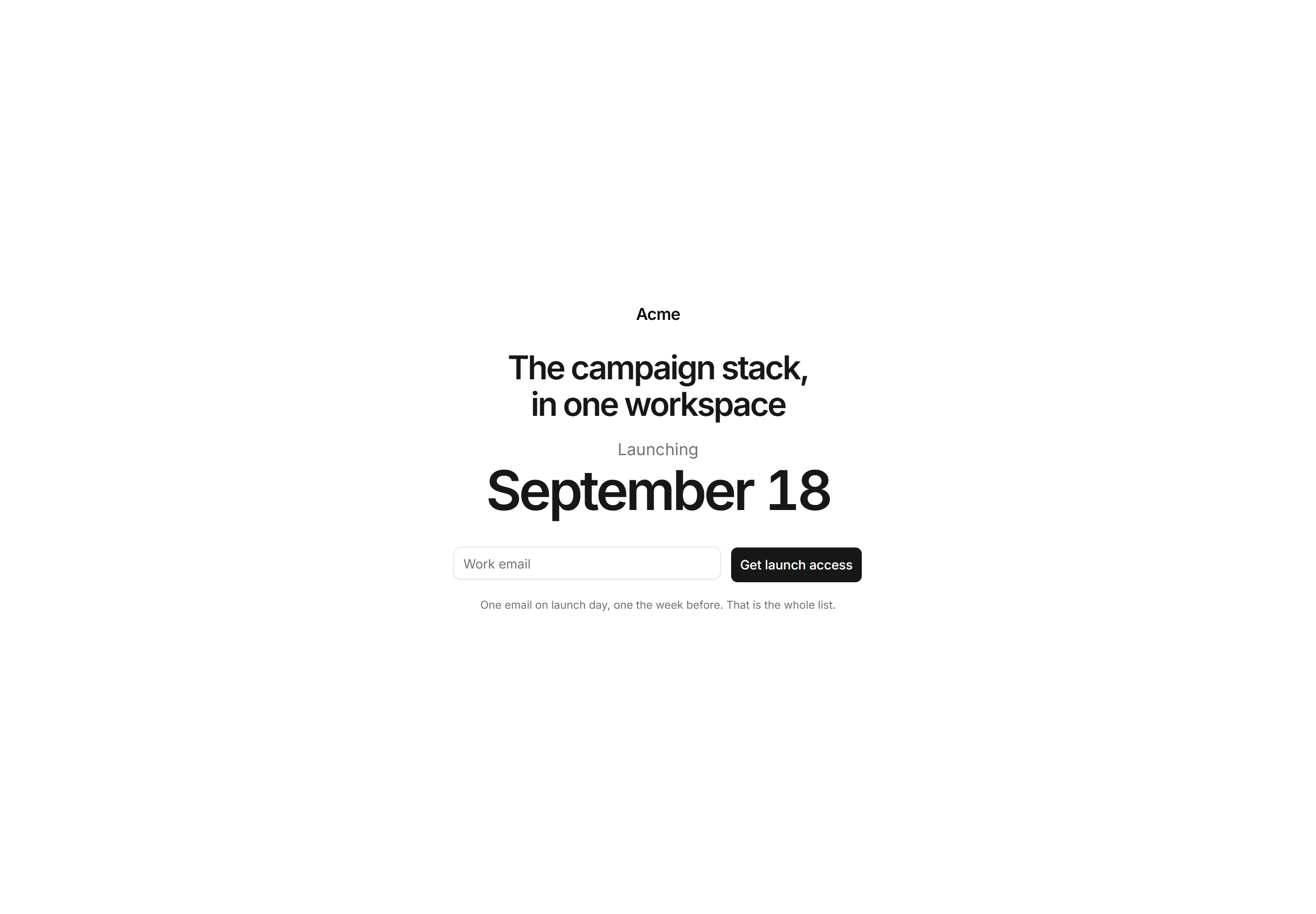 Marketing Utility Page: Coming Soon
