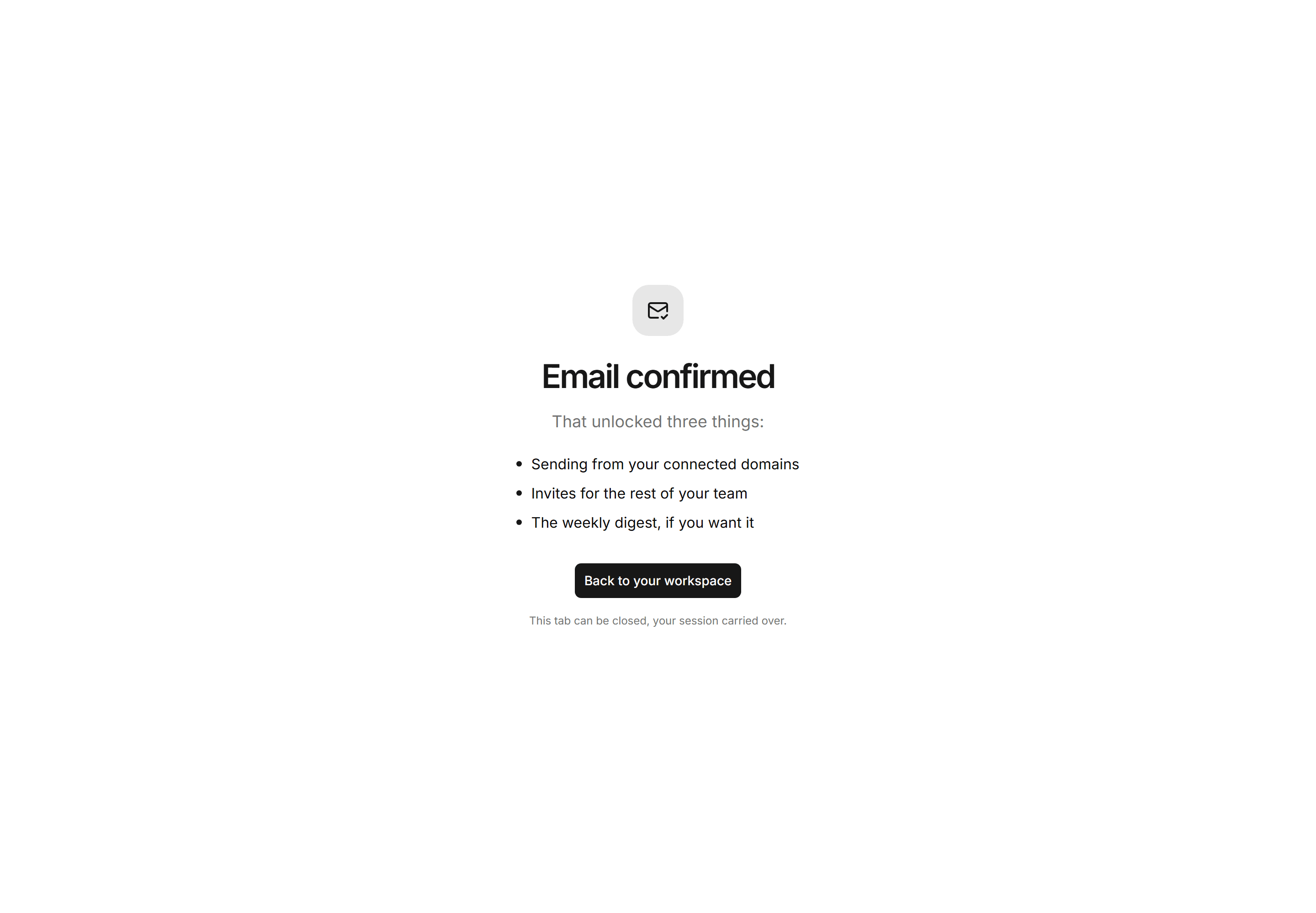 Marketing Utility Page: Email Confirmed