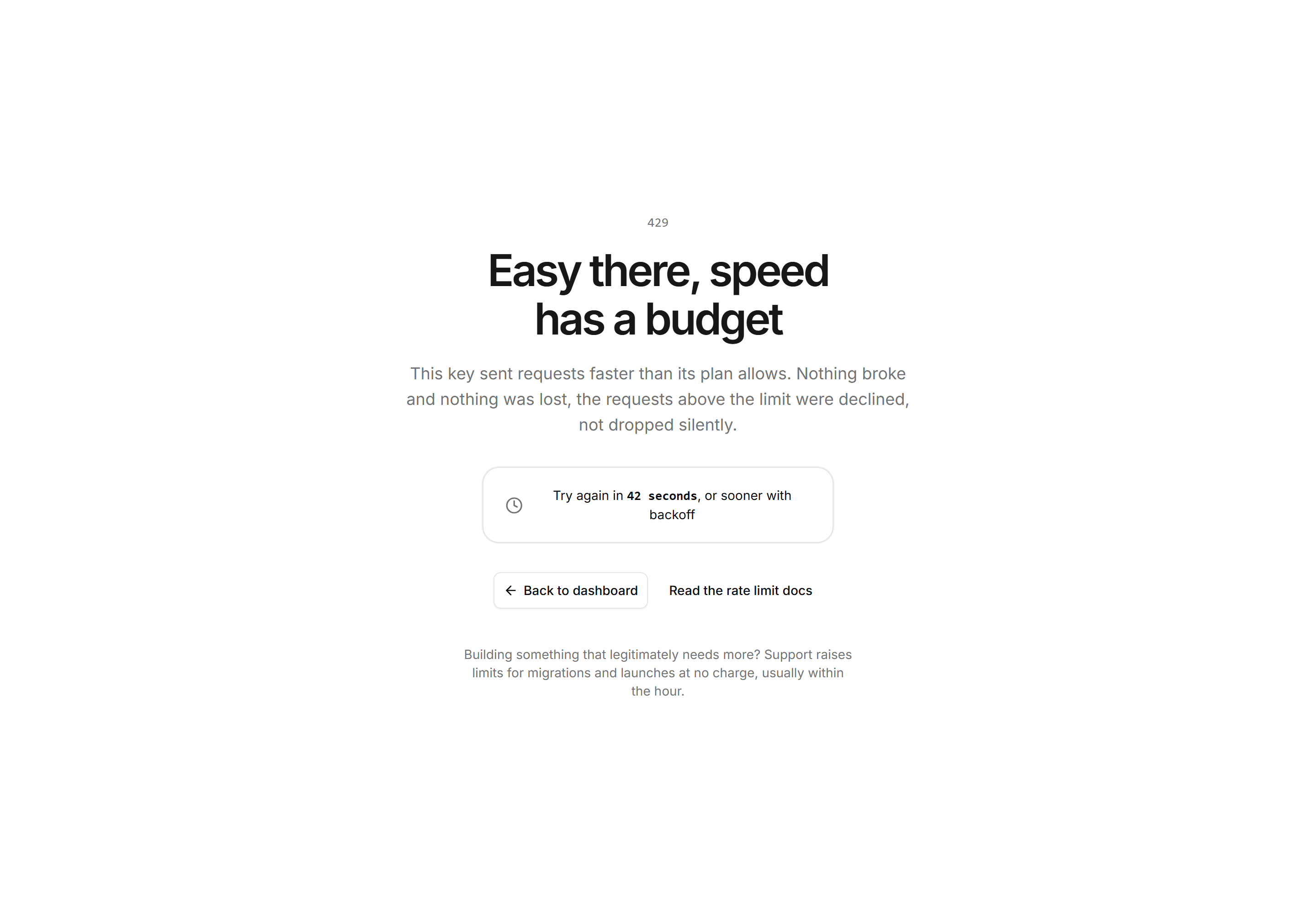 Marketing Utility Page: Rate Limited 429