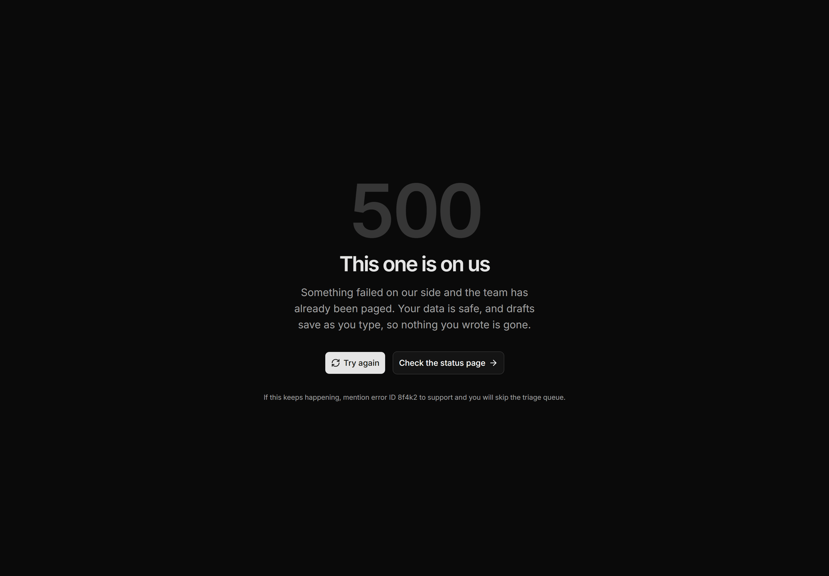 Marketing Utility Page: Server Error 500