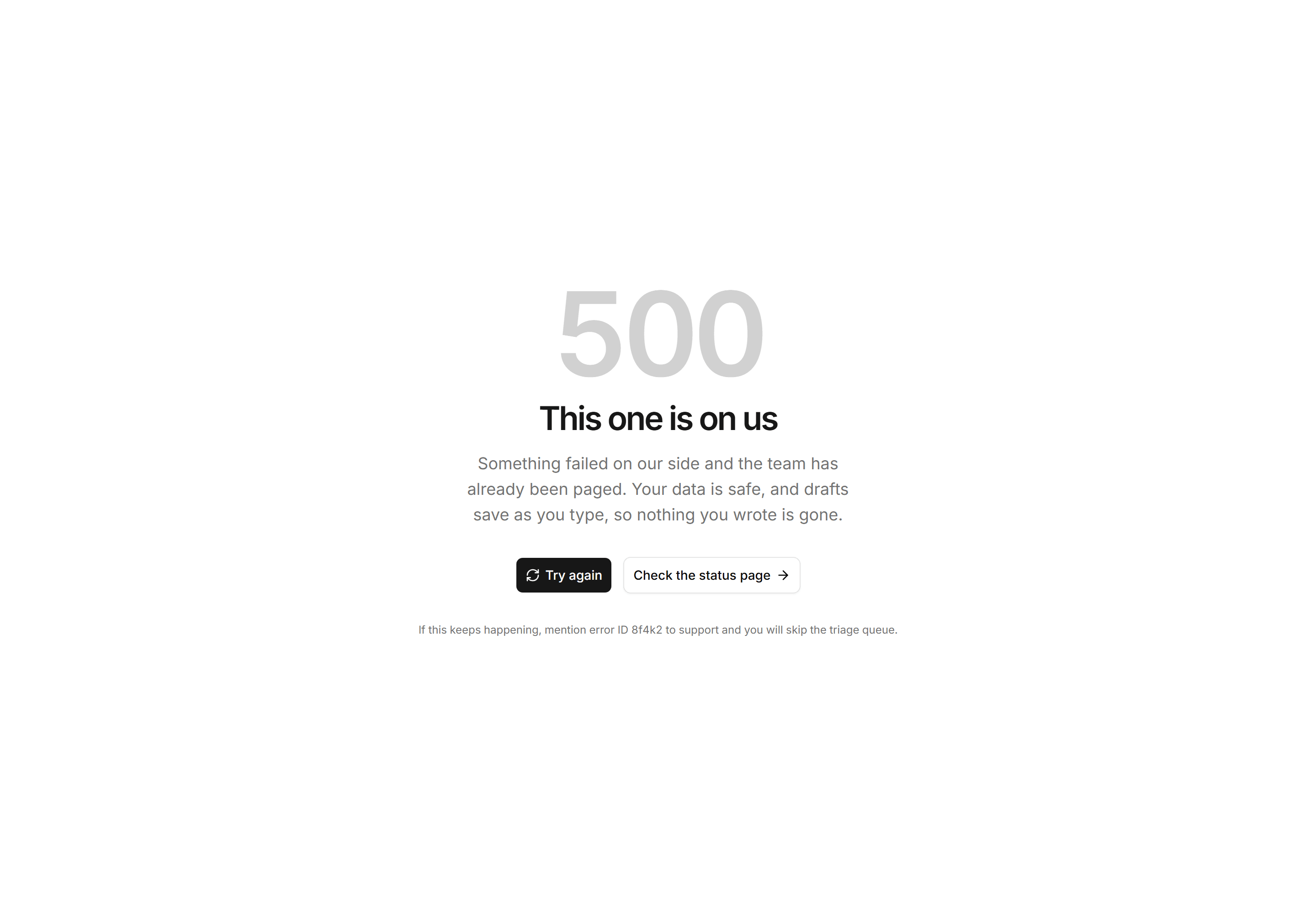 Marketing Utility Page: Server Error 500