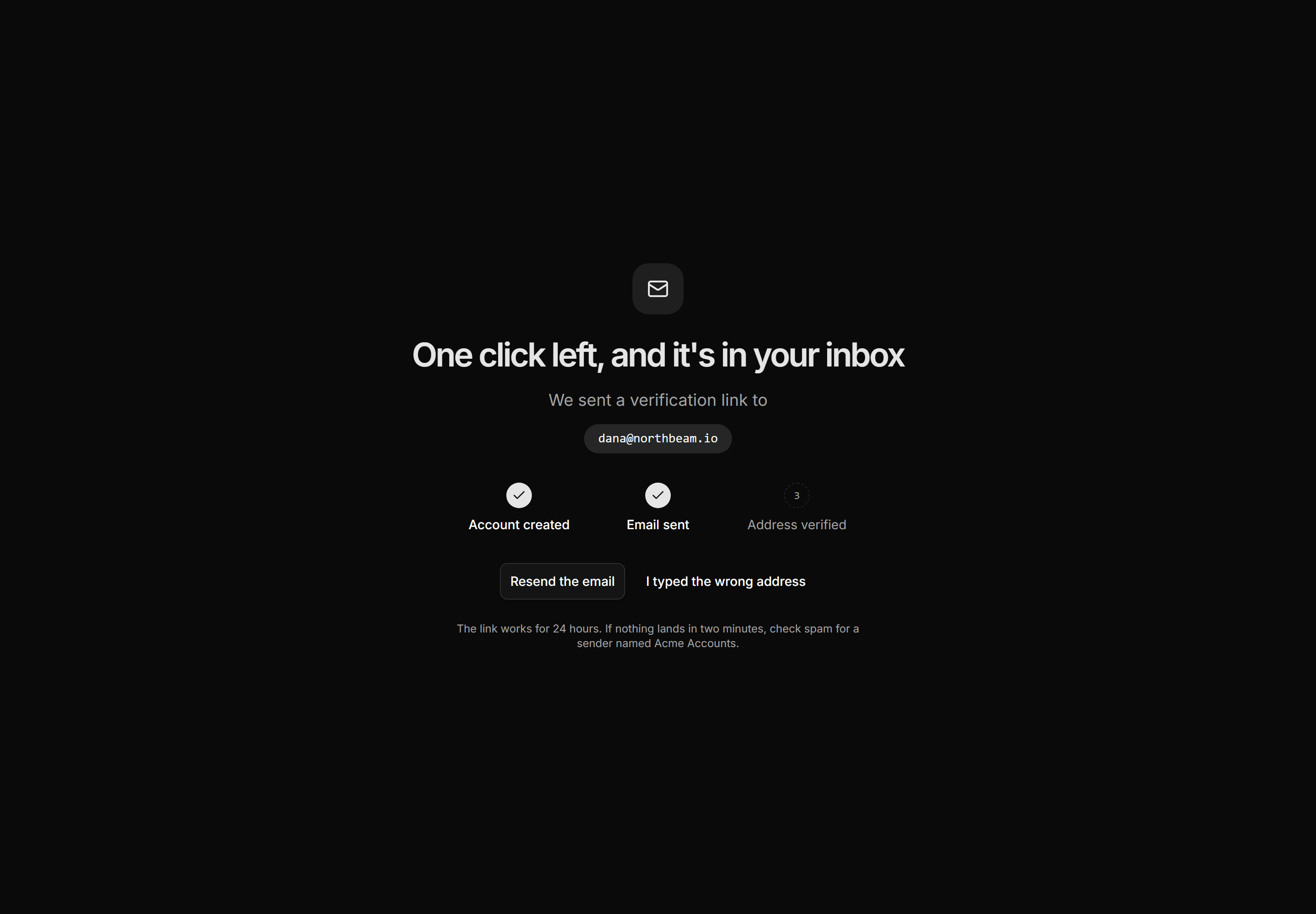 Marketing Utility Page: Verify Your Inbox