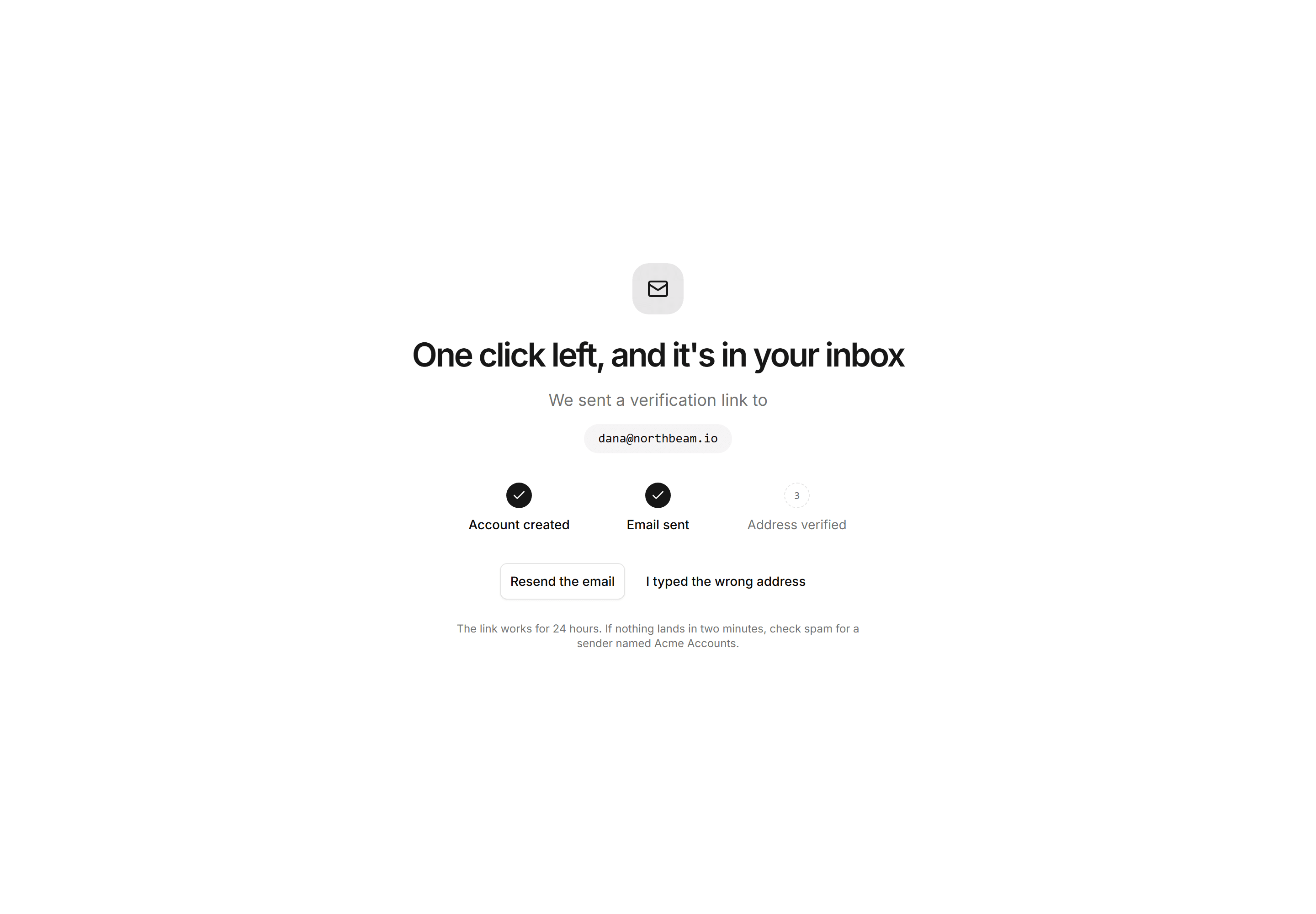 Marketing Utility Page: Verify Your Inbox