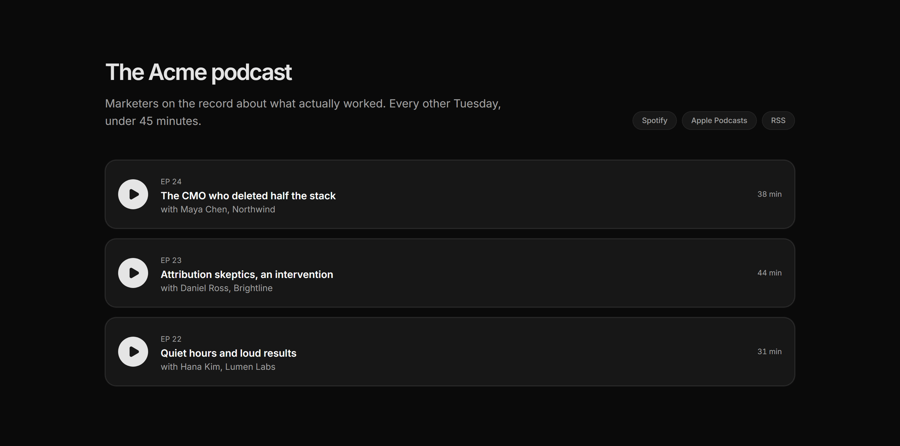 Marketing Video: Podcast Episode List