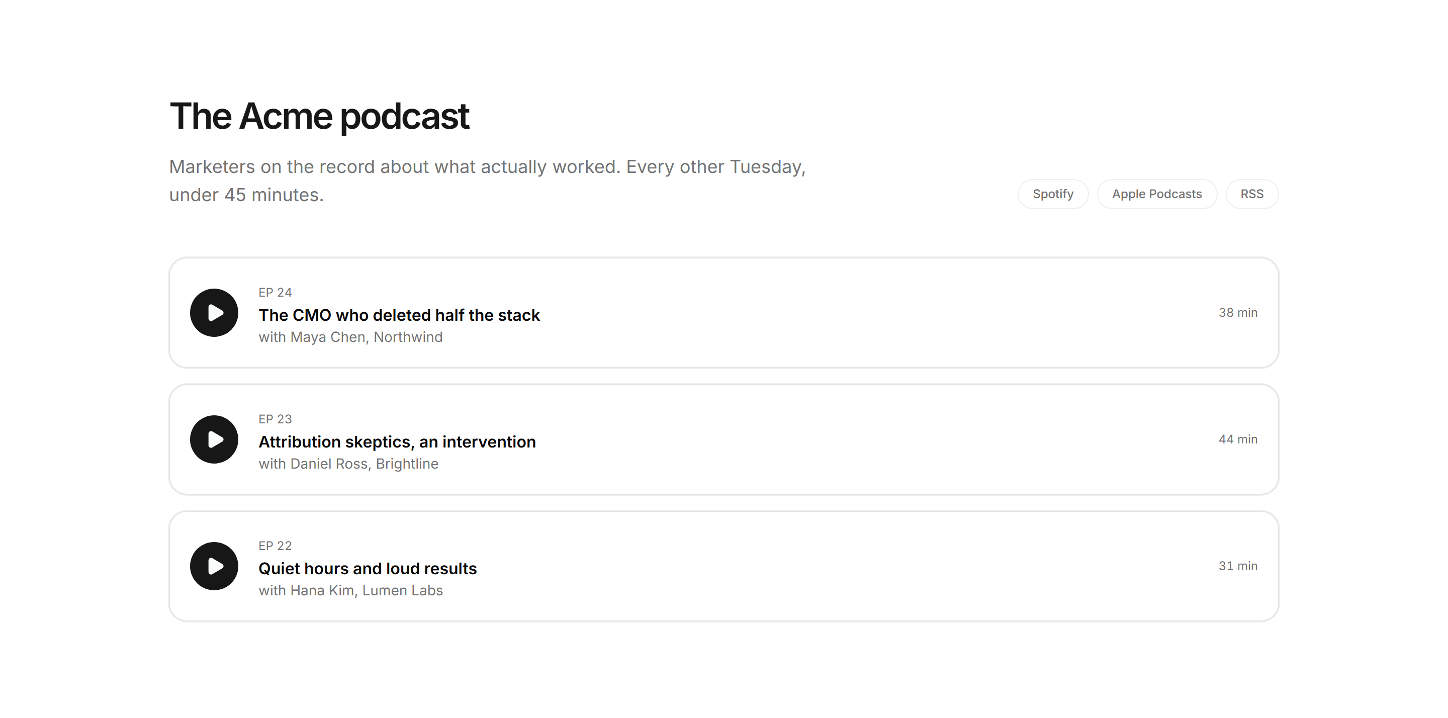 Marketing Video: Podcast Episode List