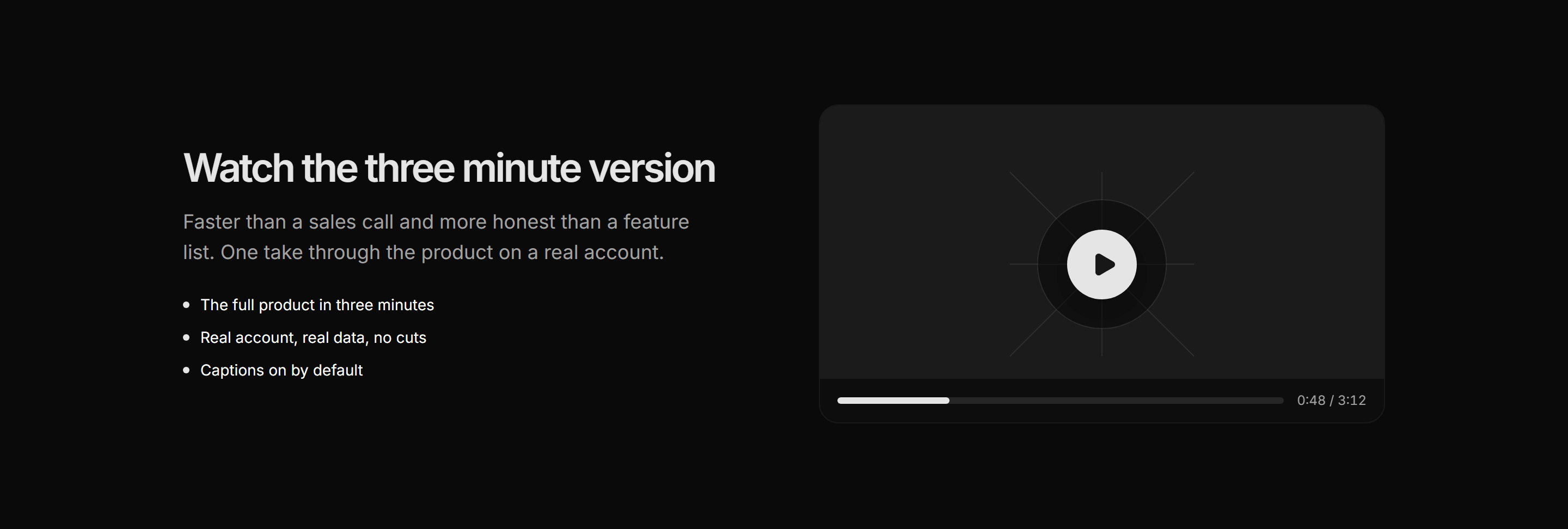 Marketing Video: Video Player Split