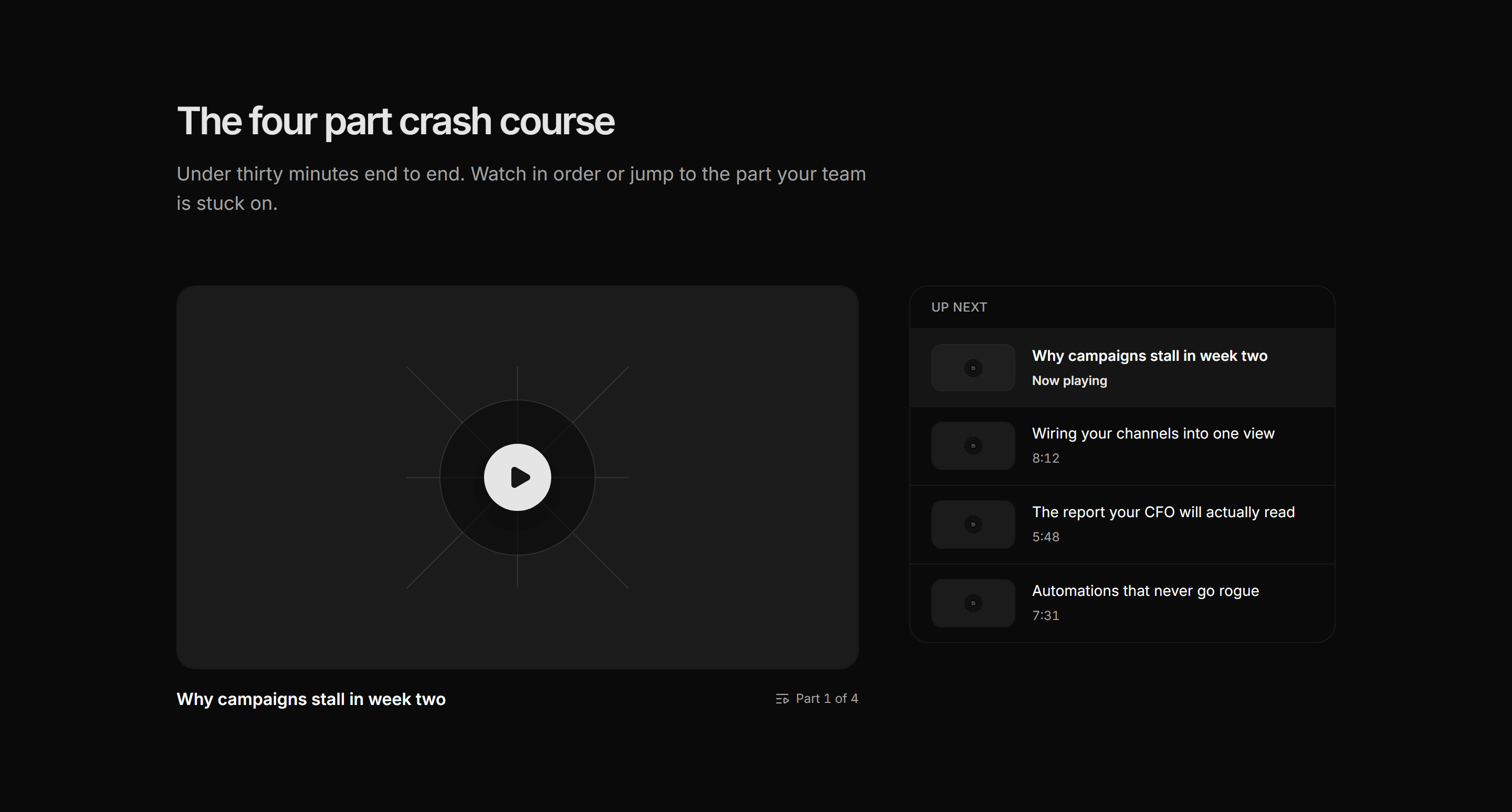 Marketing Video: Video Playlist Queue