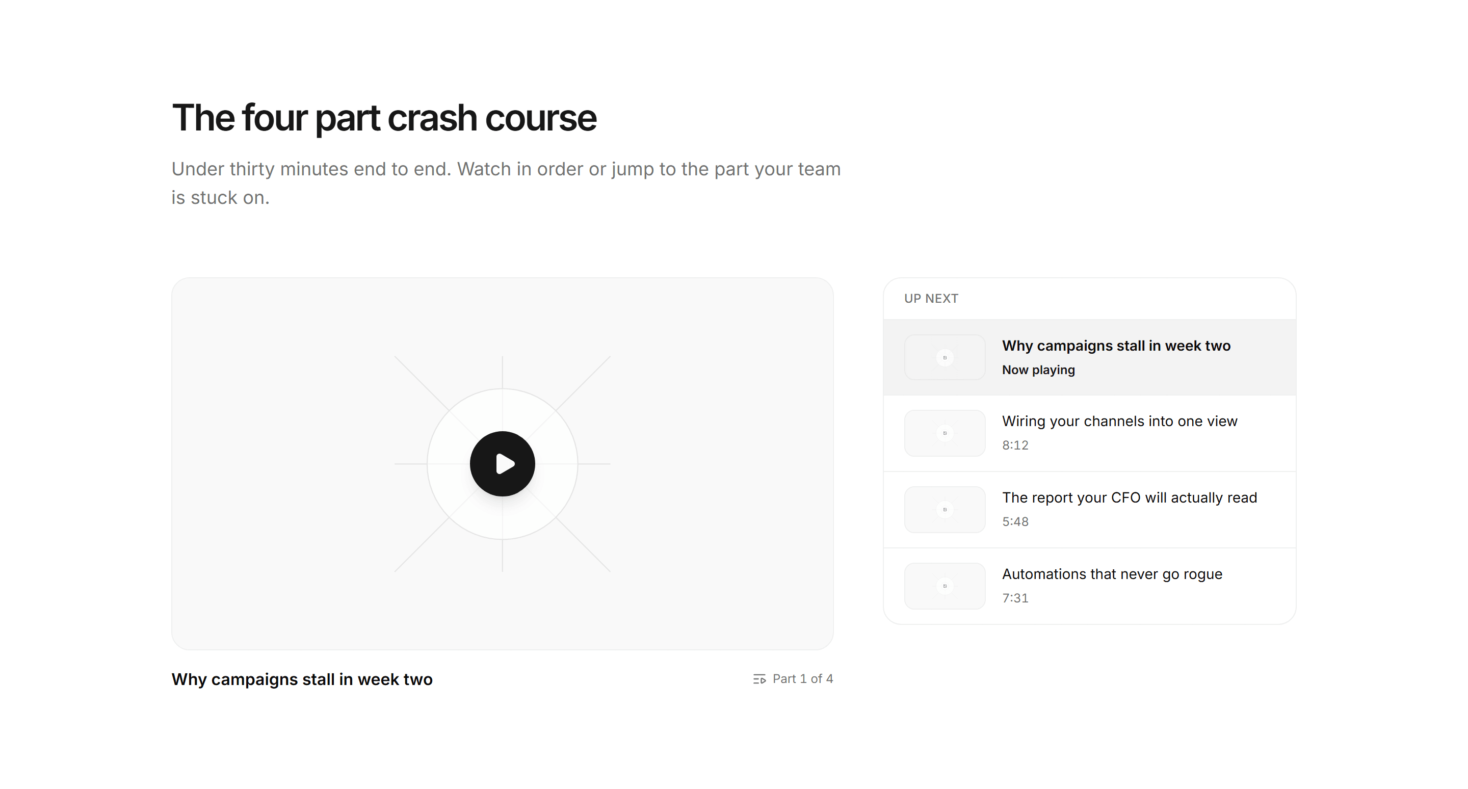 Marketing Video: Video Playlist Queue