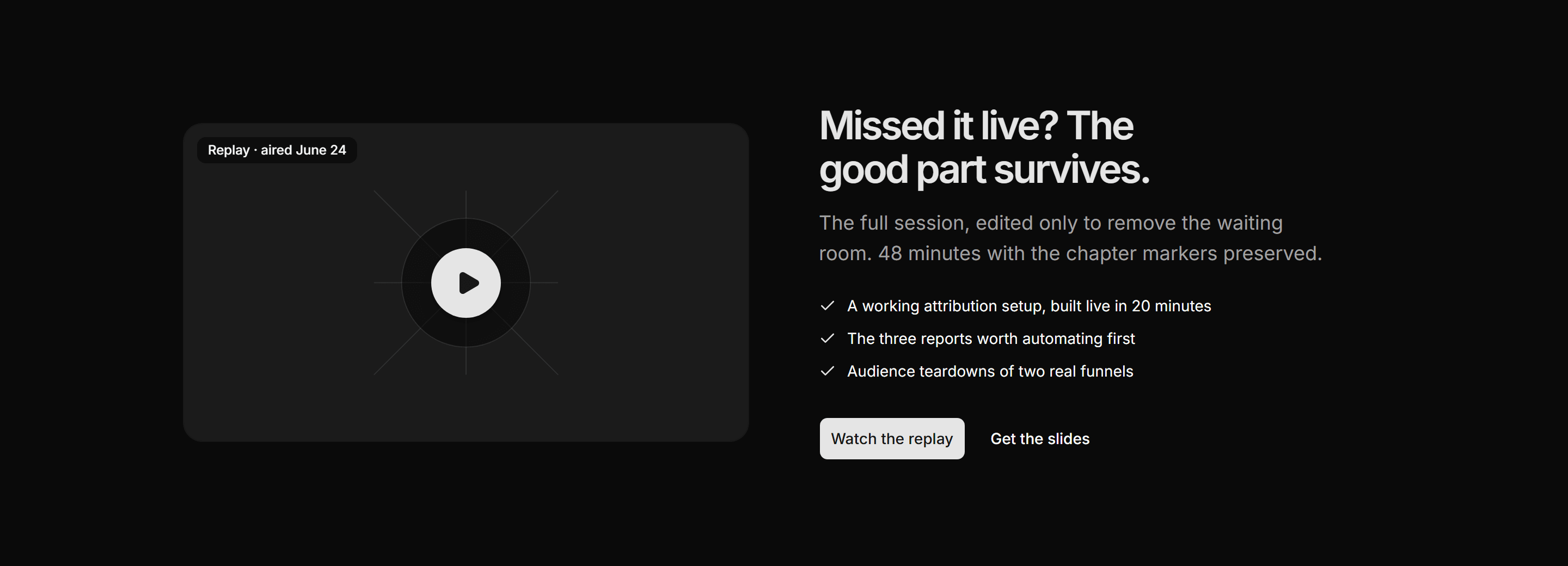Marketing Video: Webinar Replay Split