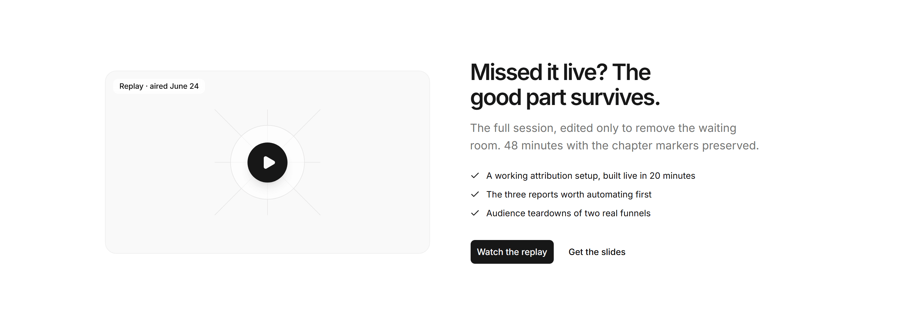 Marketing Video: Webinar Replay Split