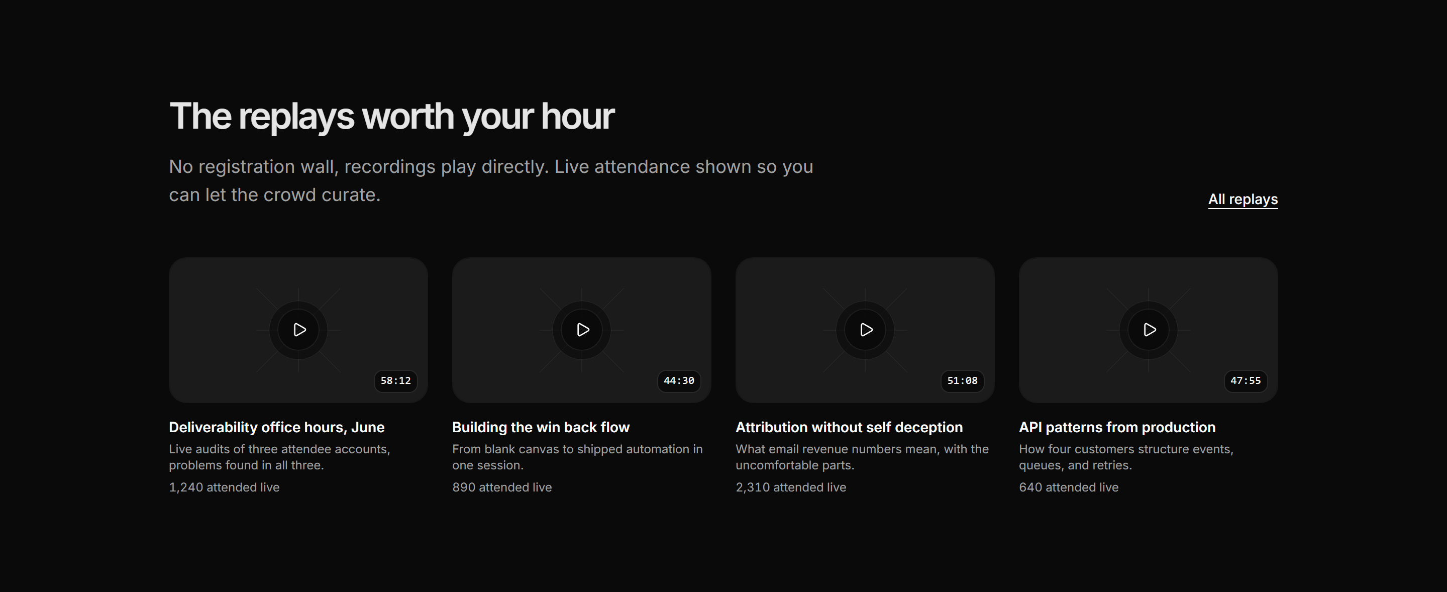 Marketing Video: Webinar Replays Grid