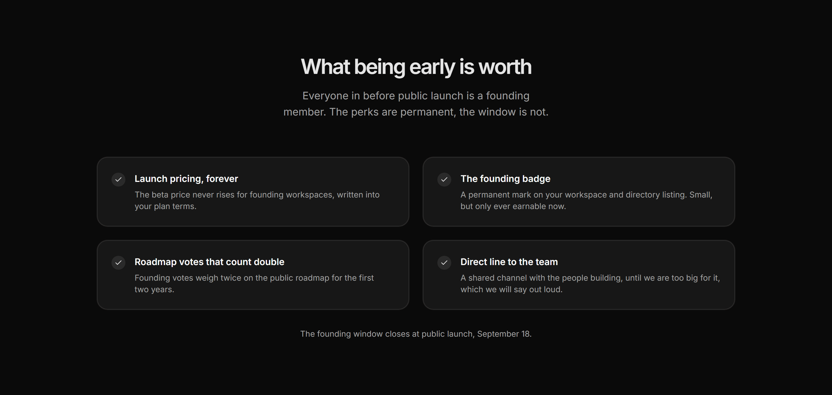 Marketing Waitlist: Founding Member Perks