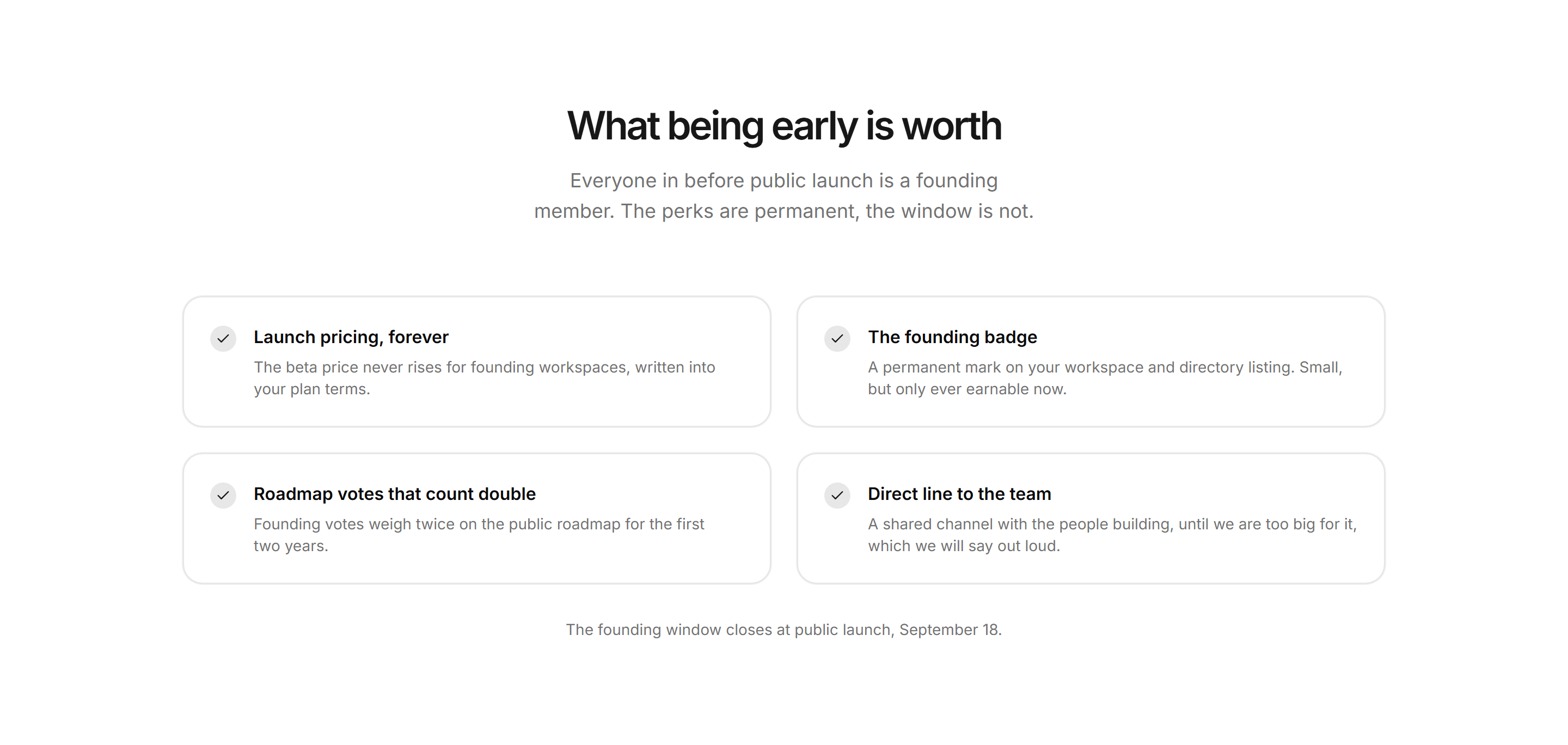 Marketing Waitlist: Founding Member Perks