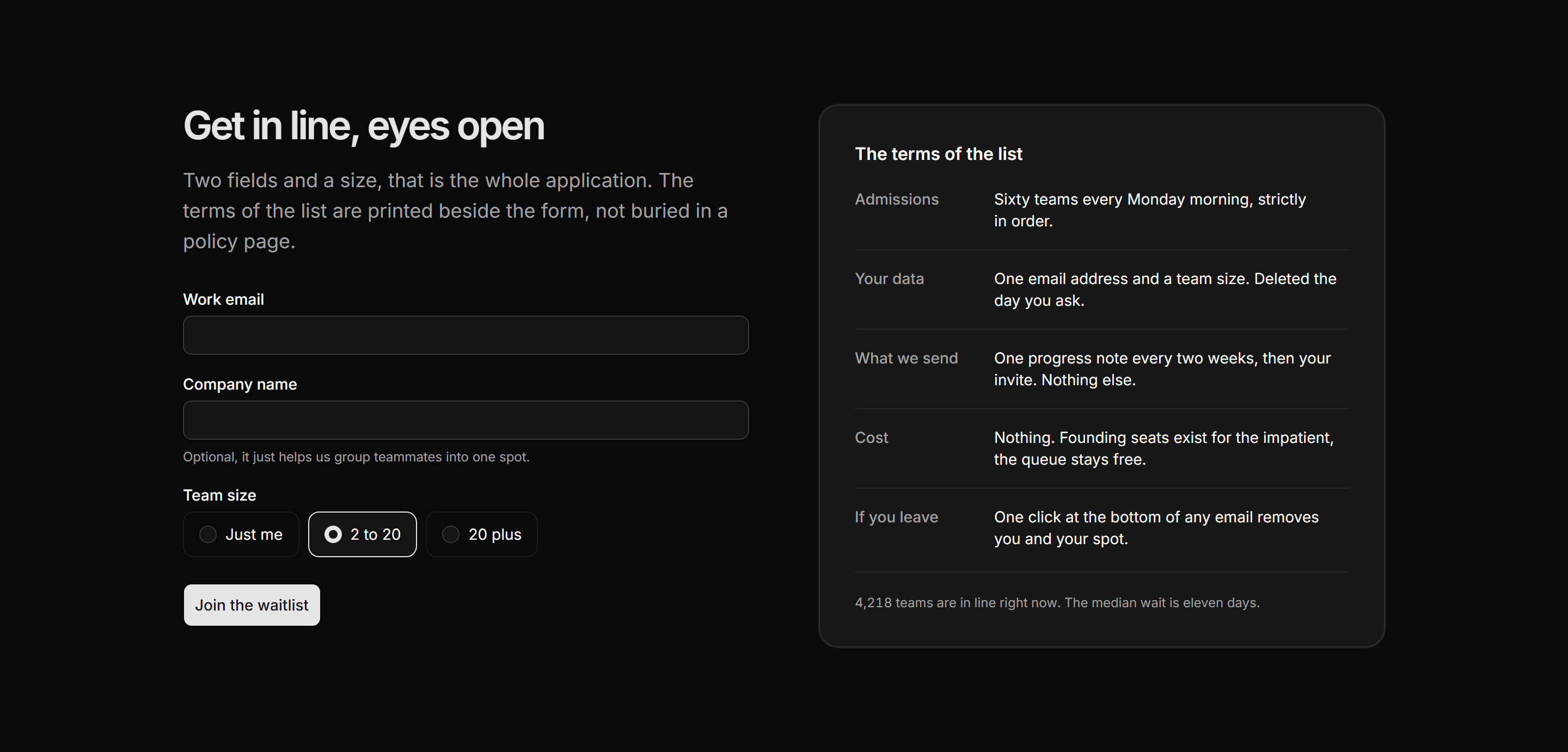 Marketing Waitlist: Waitlist Signup Split