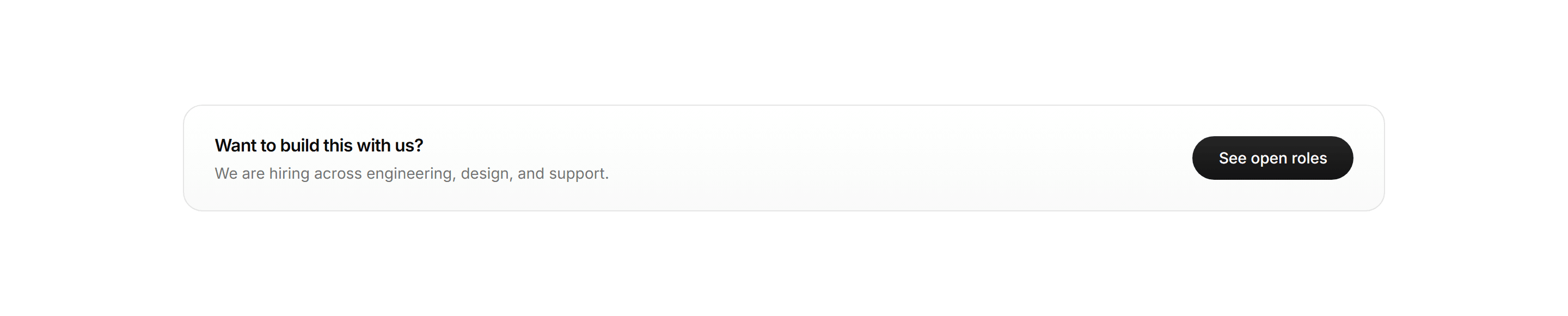 Modern SaaS About: Hiring Banner Strip