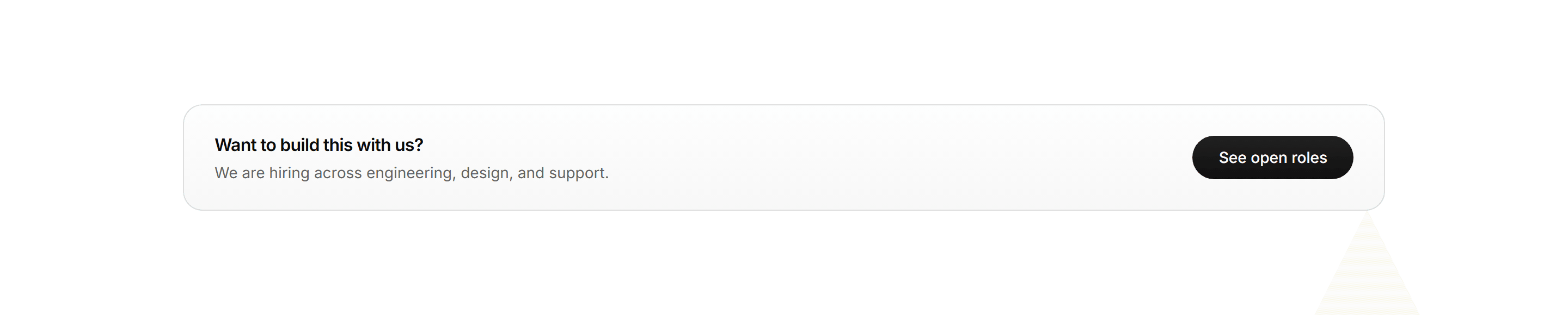 Modern SaaS About: Hiring Banner Strip