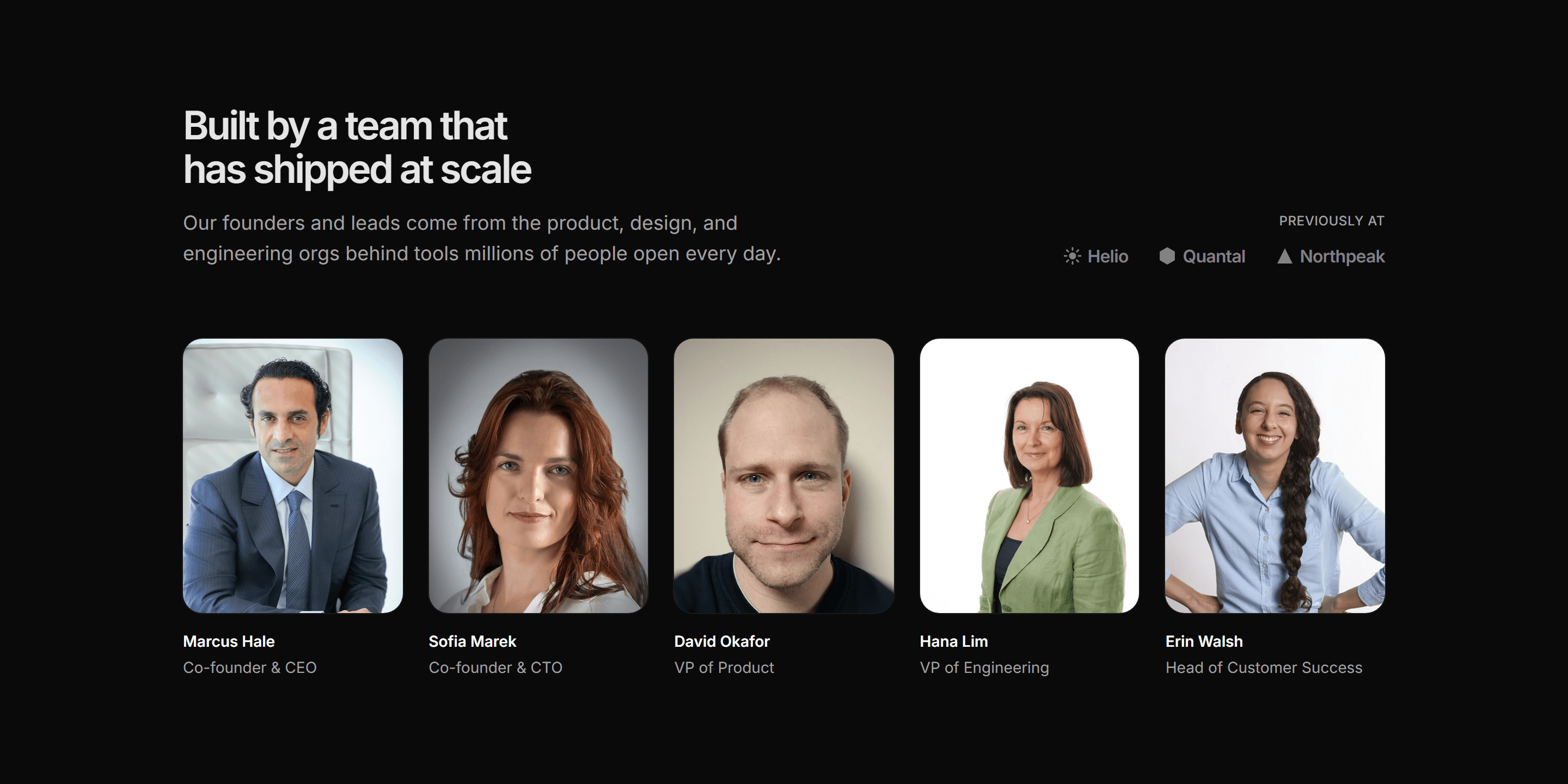 Modern SaaS About: Leadership Team