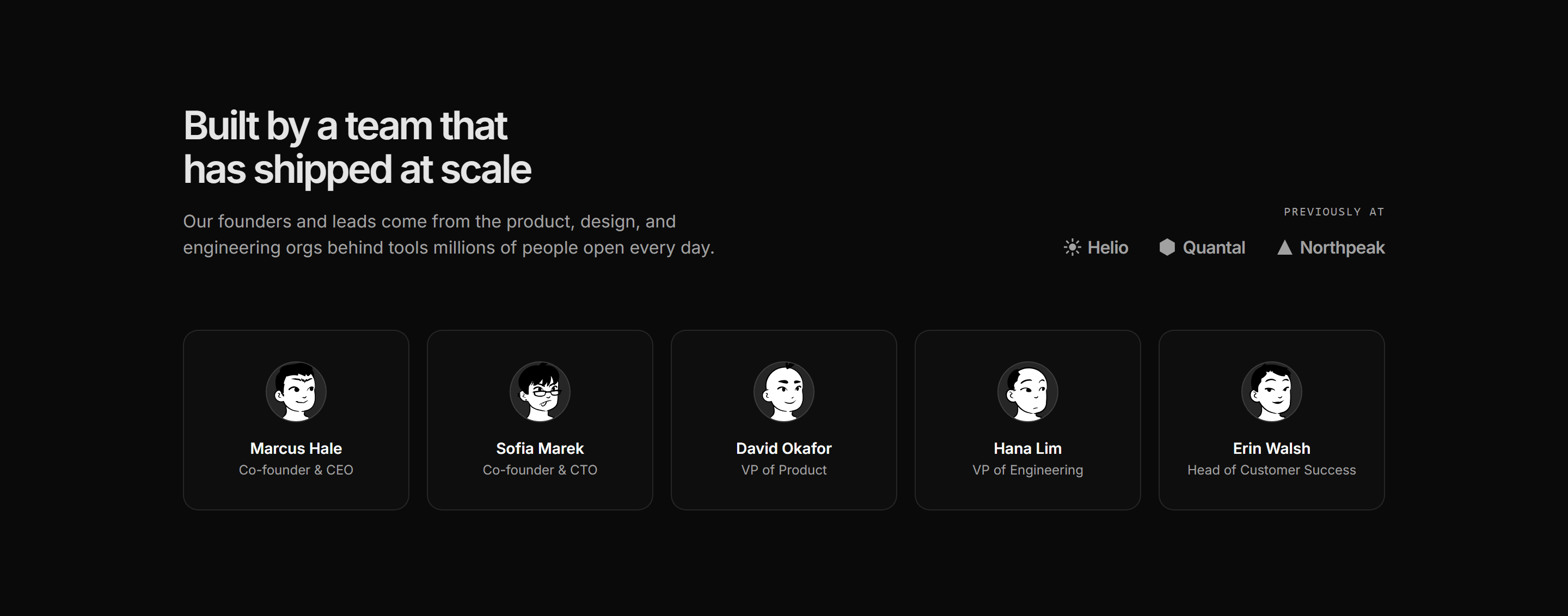 Modern SaaS About: Leadership Team