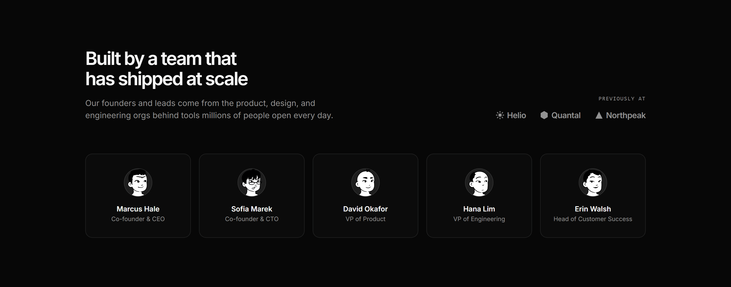 Modern SaaS About: Leadership Team