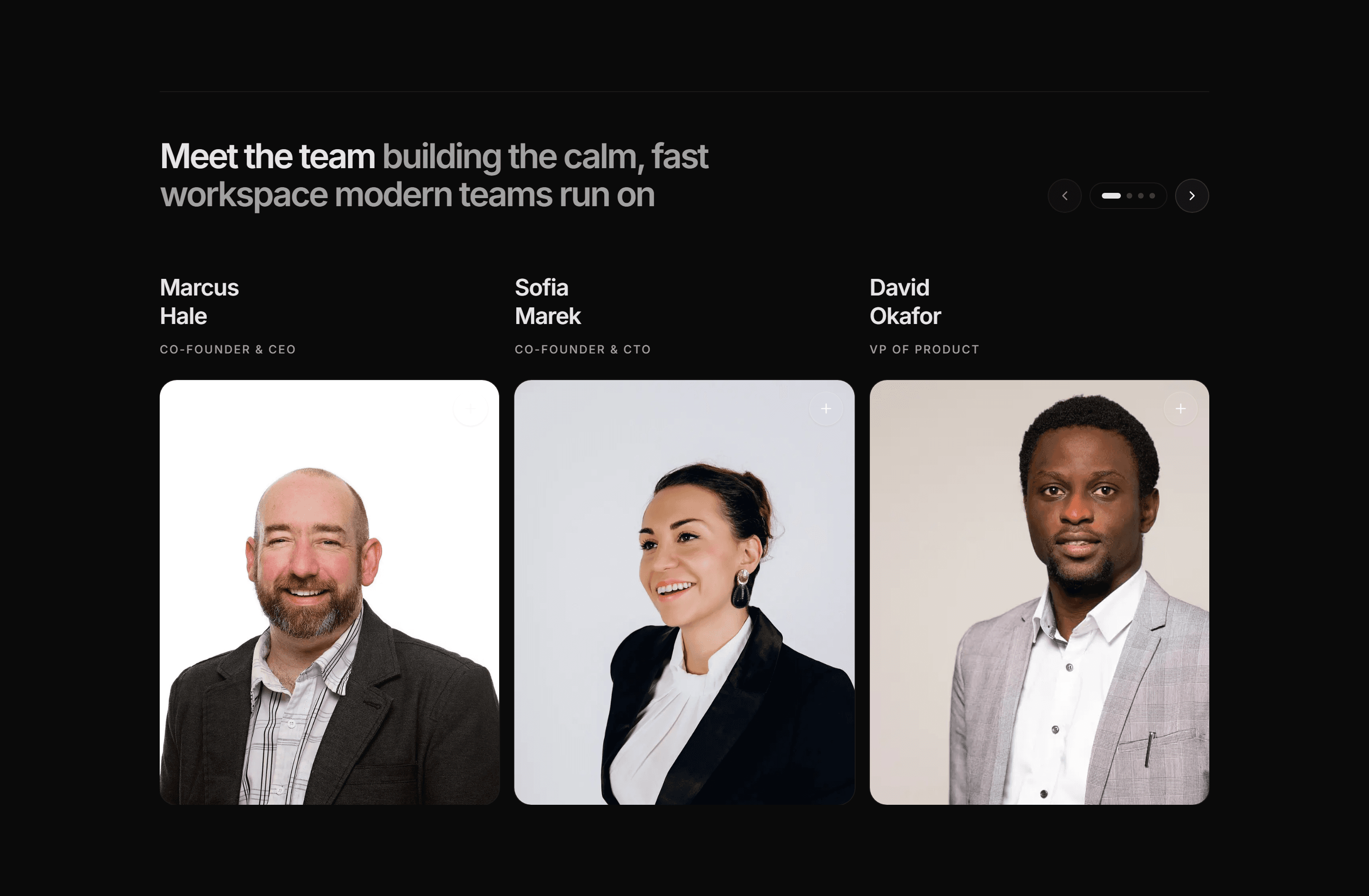 Modern SaaS About: Meet the Team