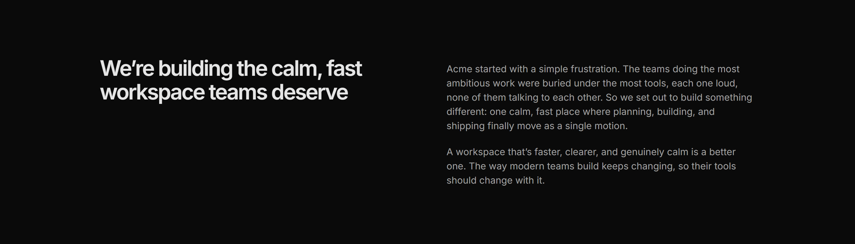 Modern SaaS About: Our Purpose