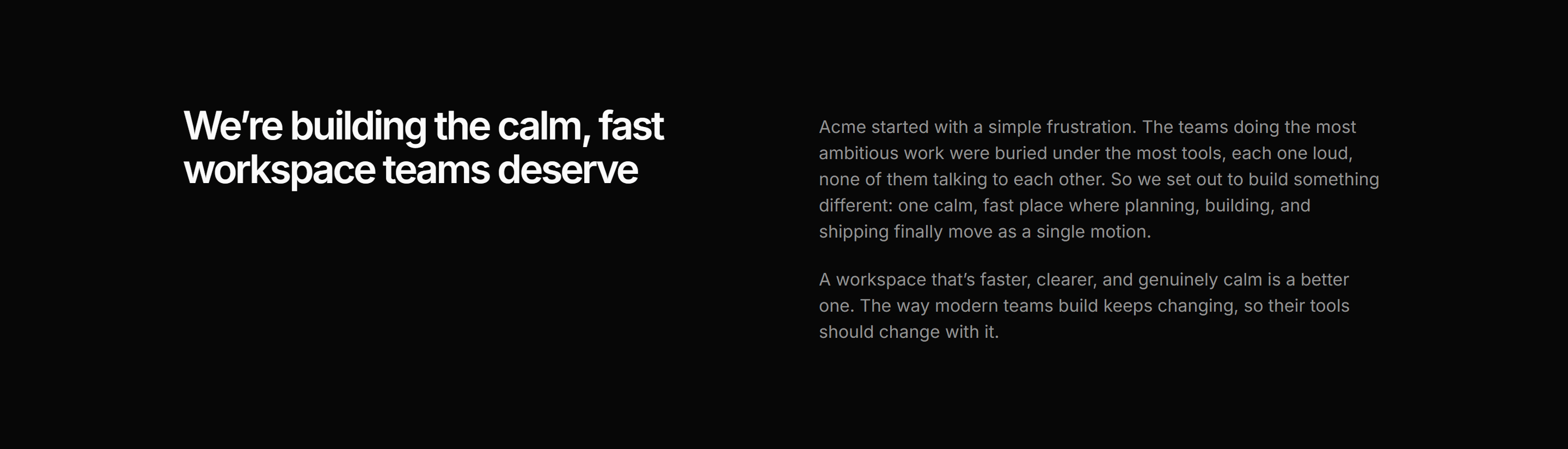 Modern SaaS About: Our Purpose