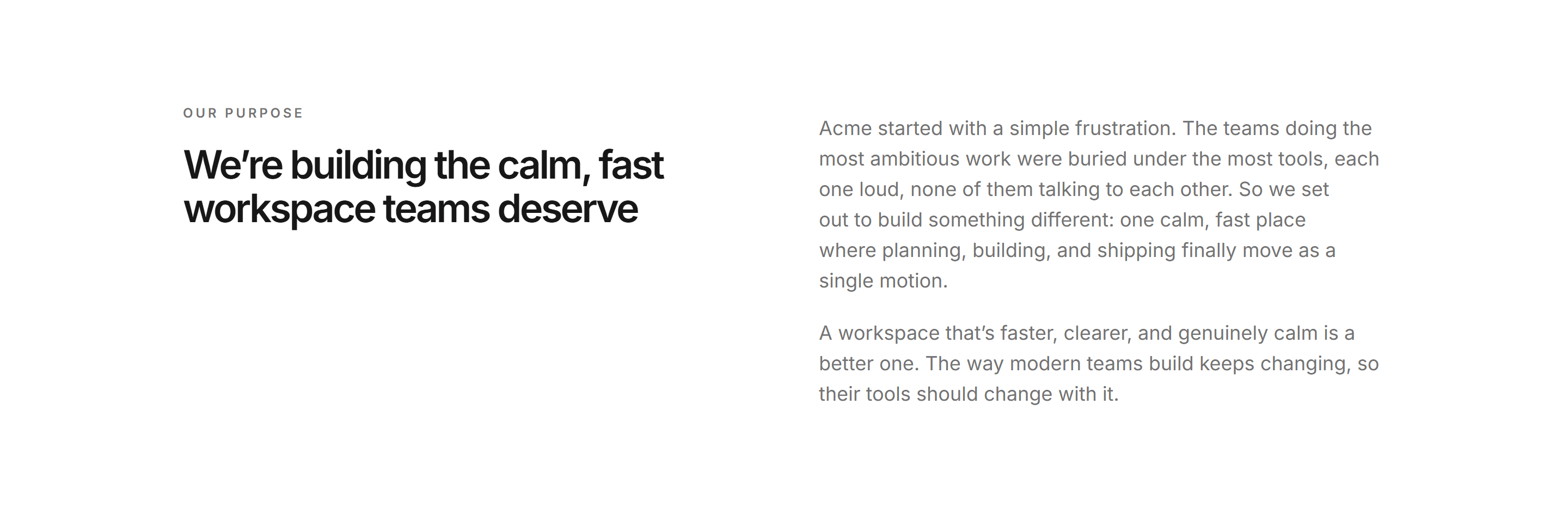 Modern SaaS About: Our Purpose