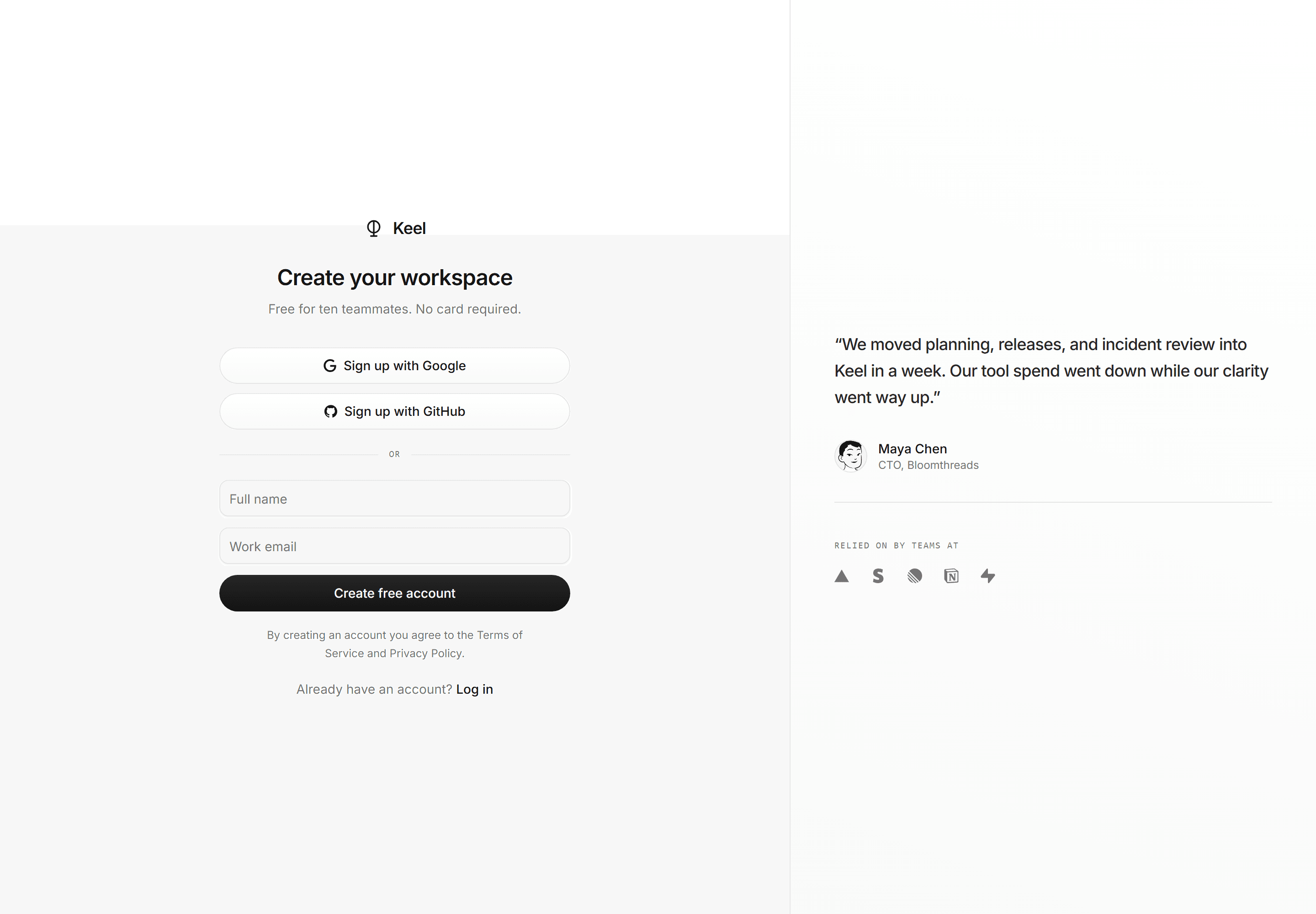 Modern SaaS Auth Page: Depth Signup