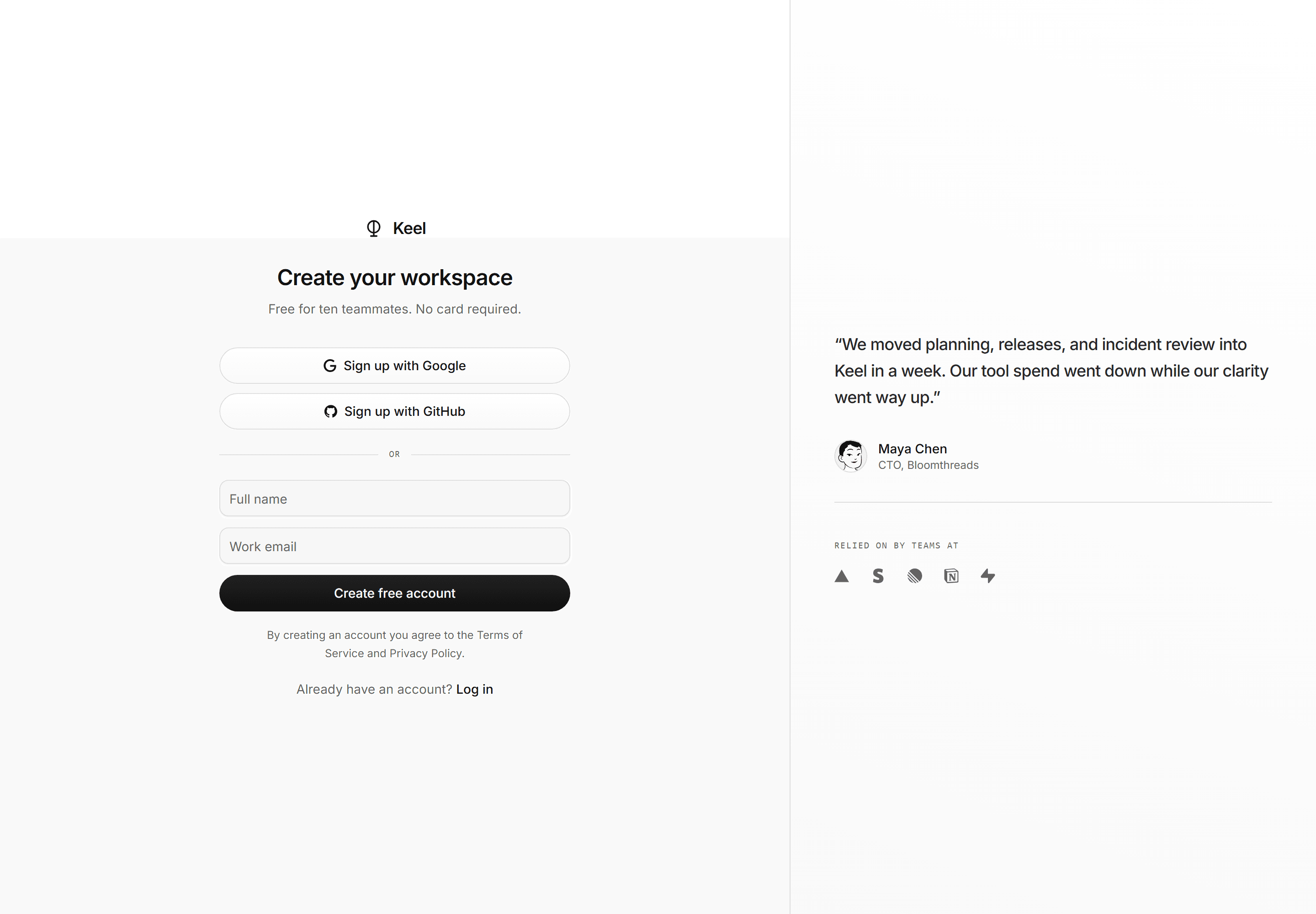 Modern SaaS Auth Page: Depth Signup