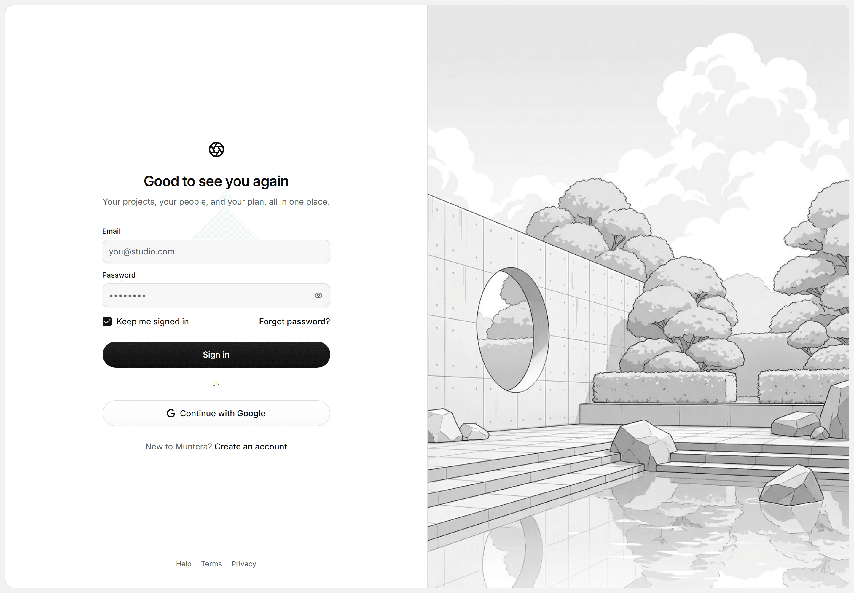 Modern SaaS Auth Page: Split Login Illustrated