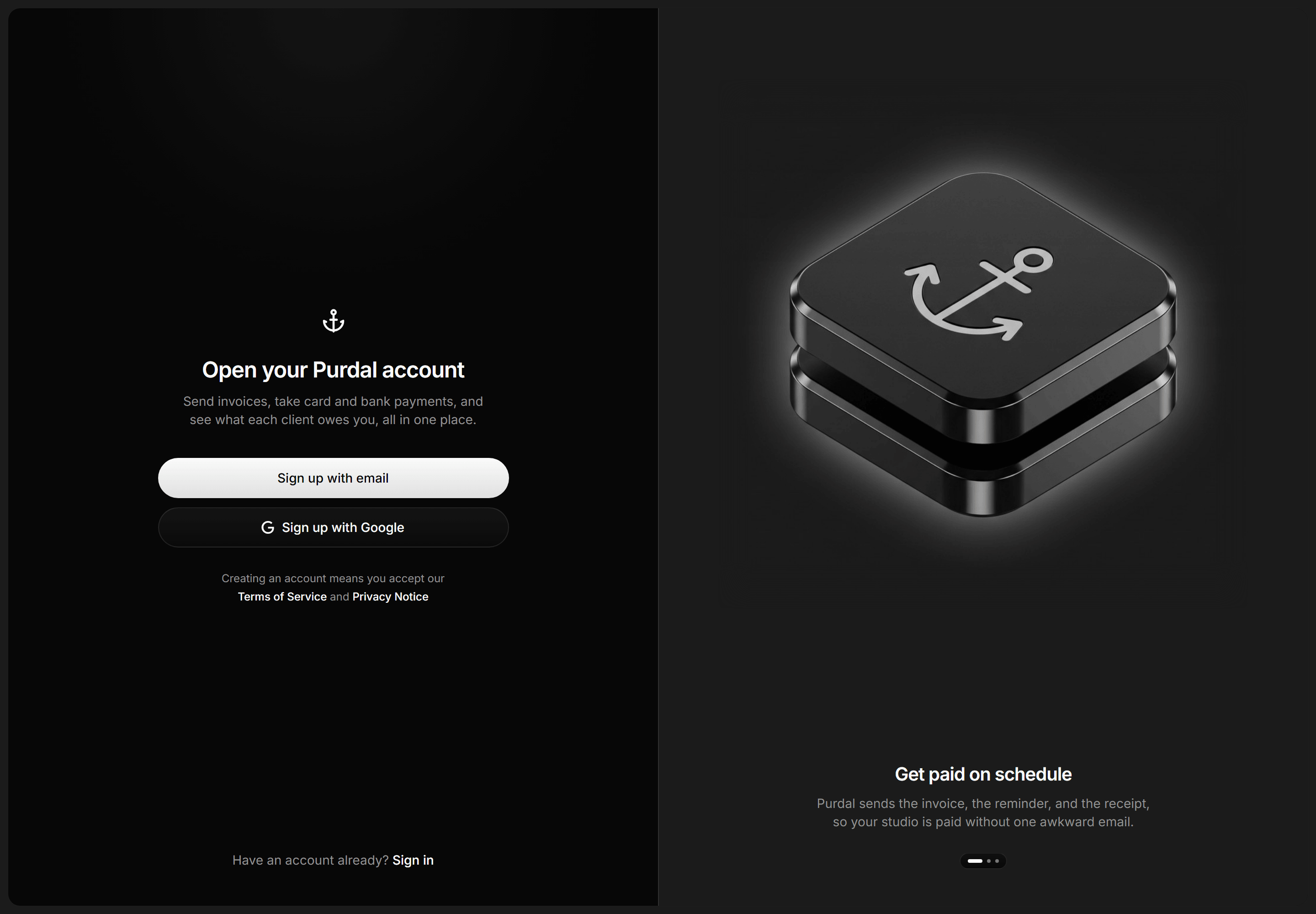 Modern SaaS Auth Page: Split Signup Showcase