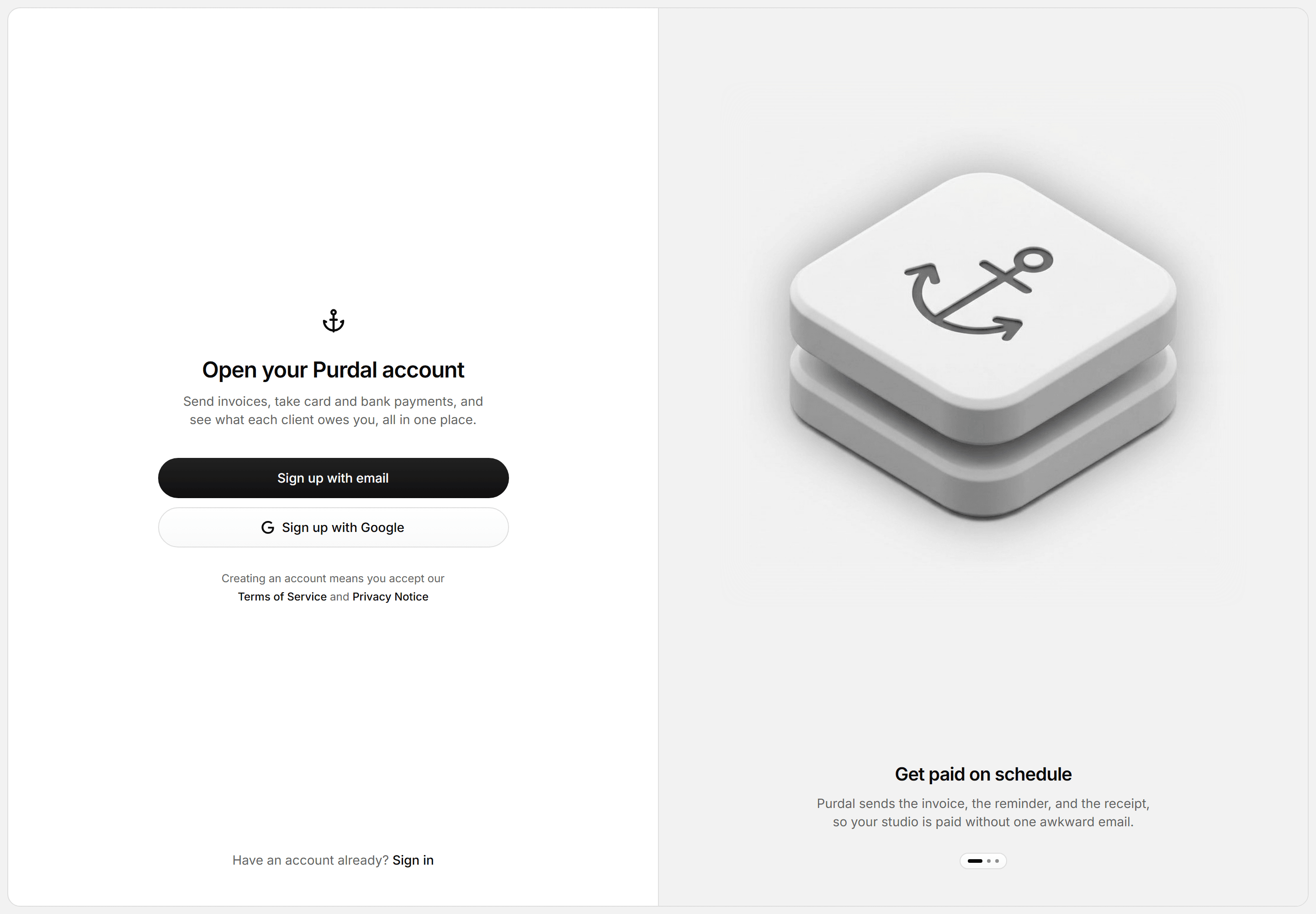 Modern SaaS Auth Page: Split Signup Showcase