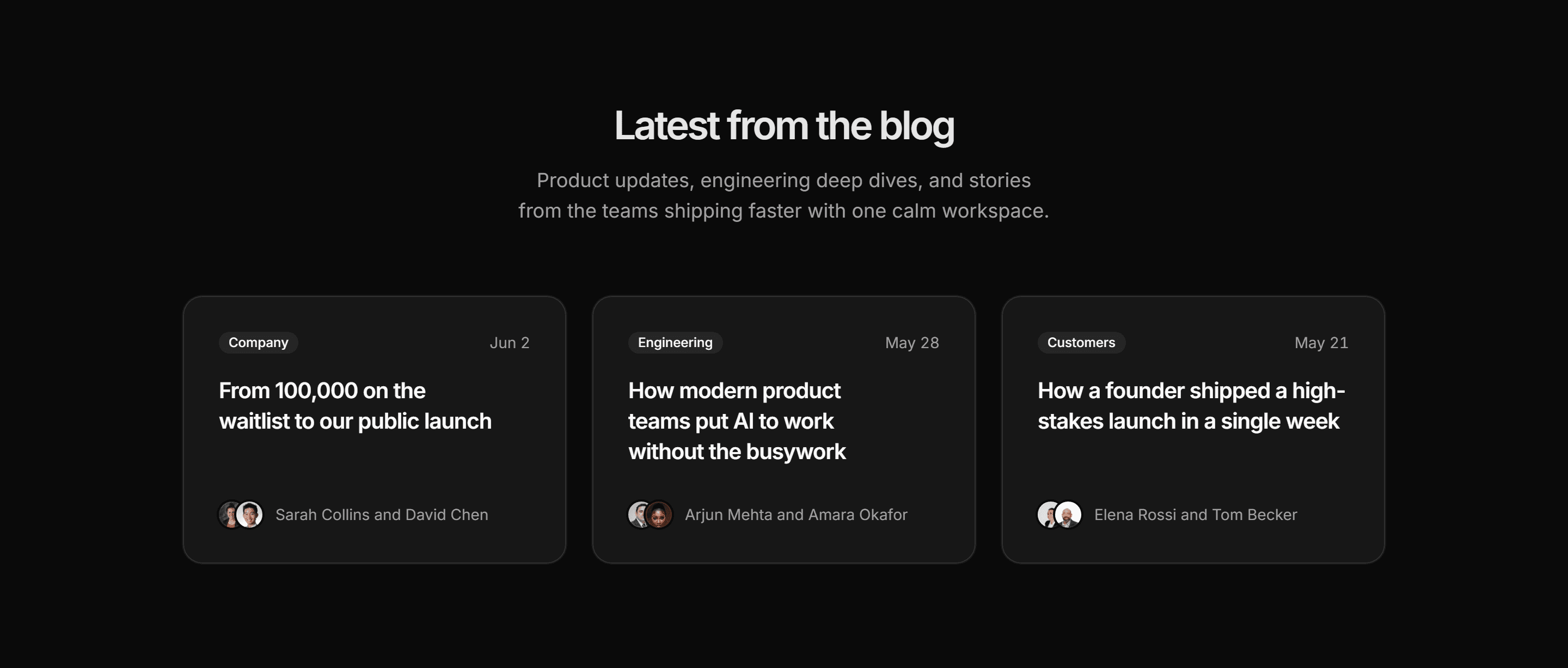 Modern SaaS Blog: Article Card Grid